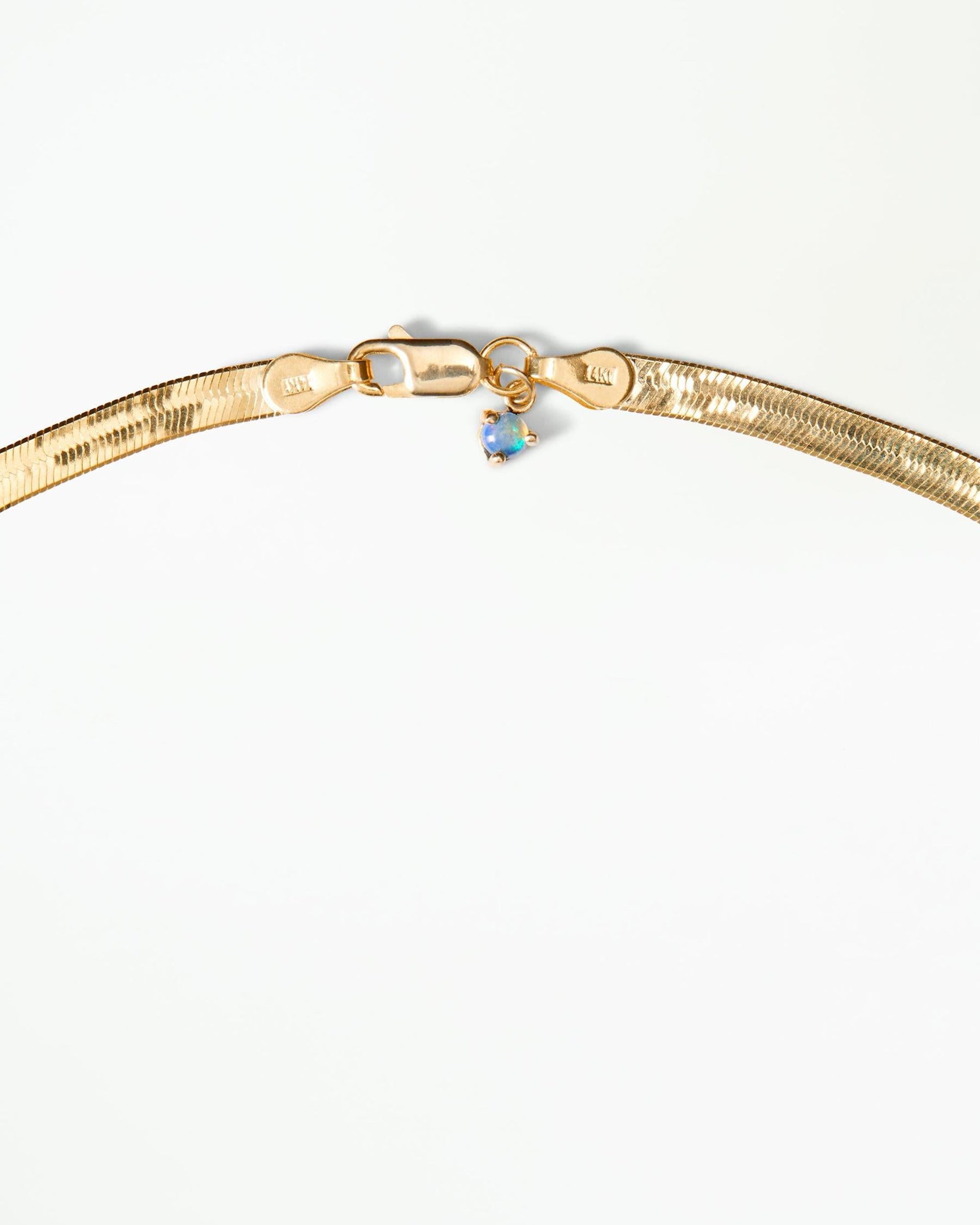 Gold Herringbone Rhodes Necklace
