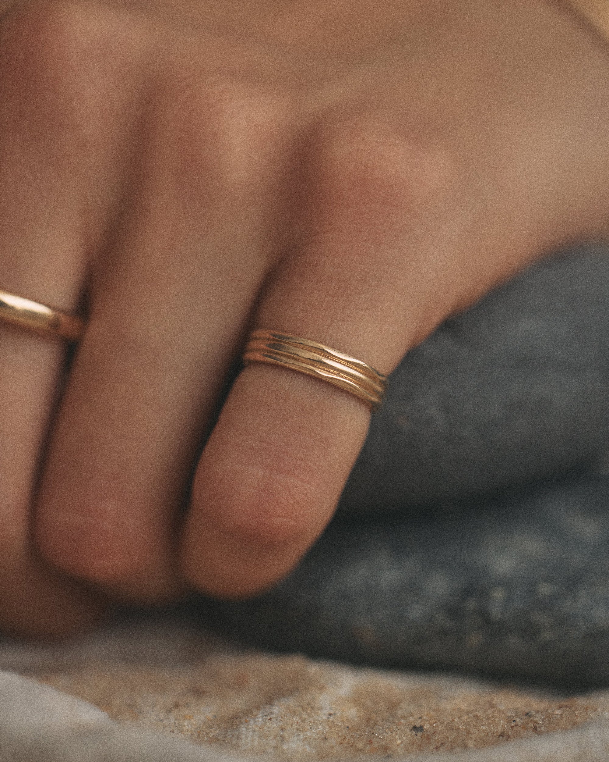 Gold Ridge Pinky Ring