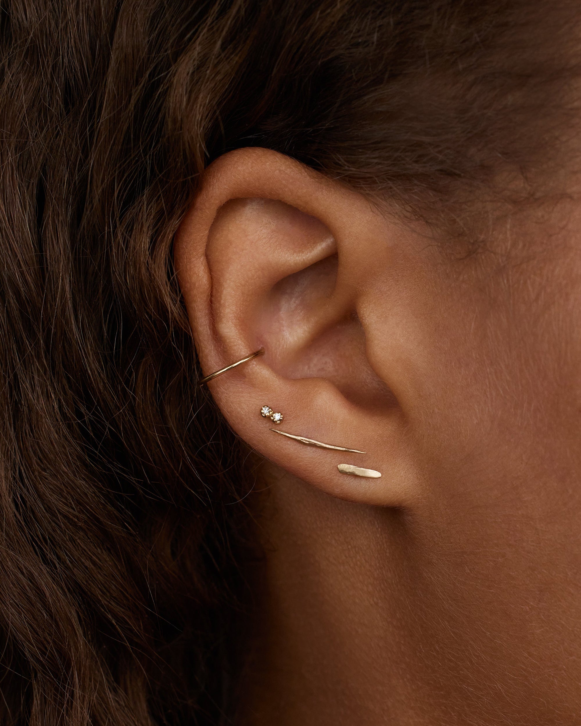 Gold Stick Wisp Flat Back Earring – WWAKE