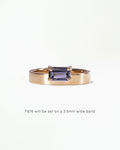 Horizontal Emerald Cut Gemstone Monolith Ring