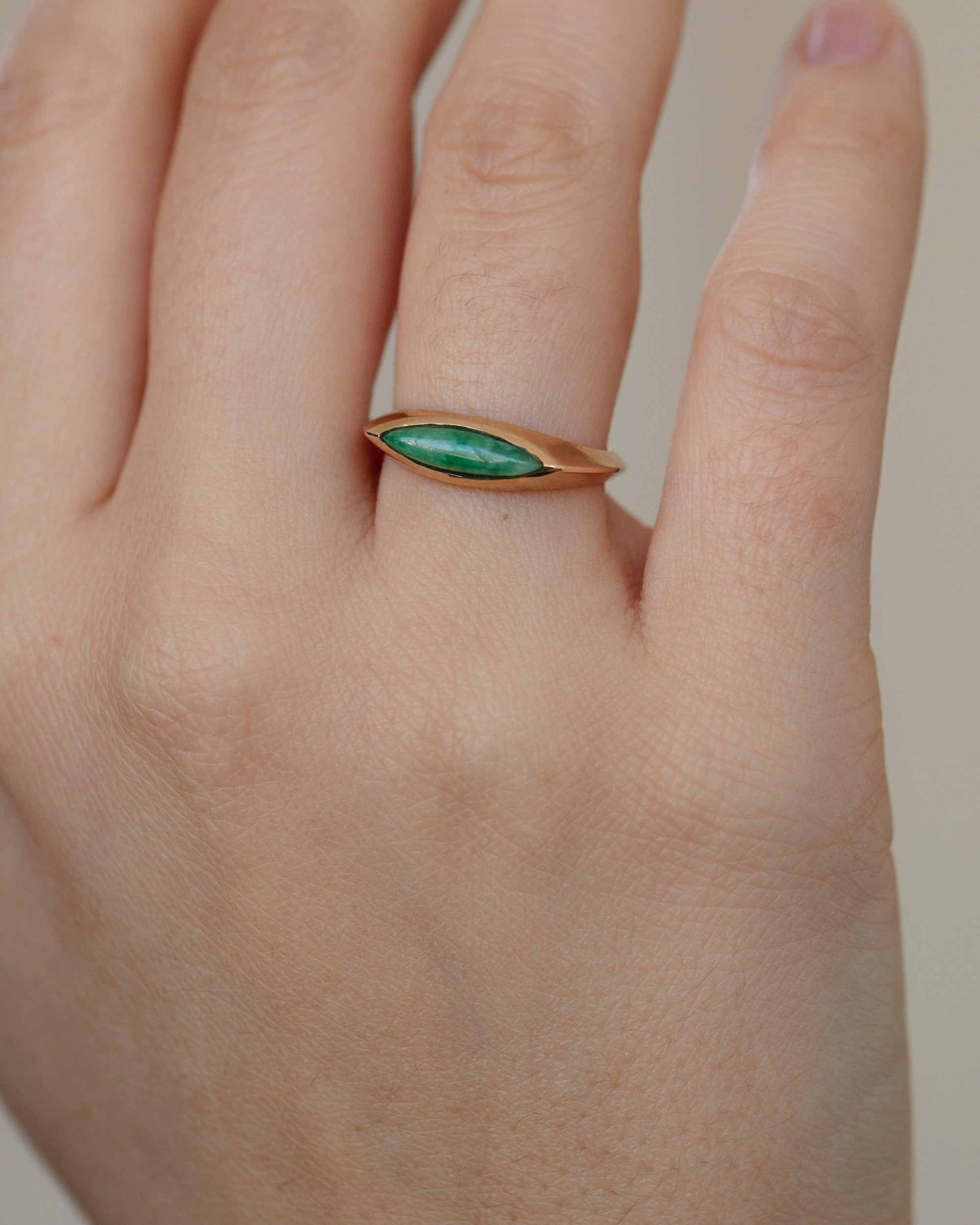 Jadeite Eye Signet Ring