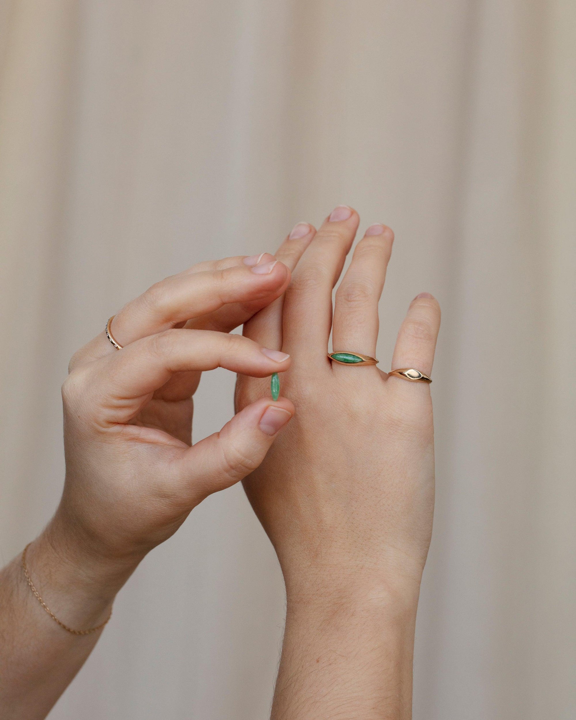 Jadeite Eye Signet Ring