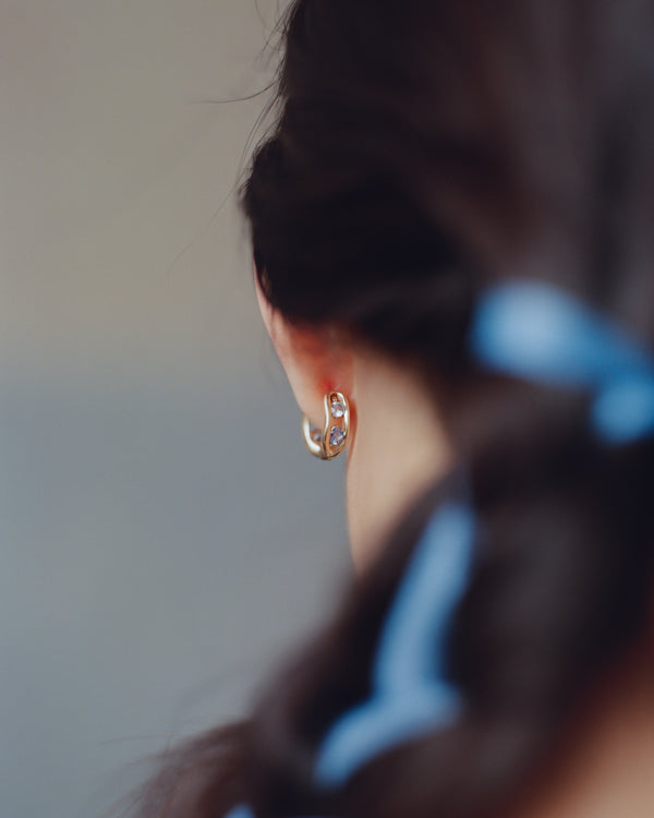 Sapphire Flow Hoops - Pair