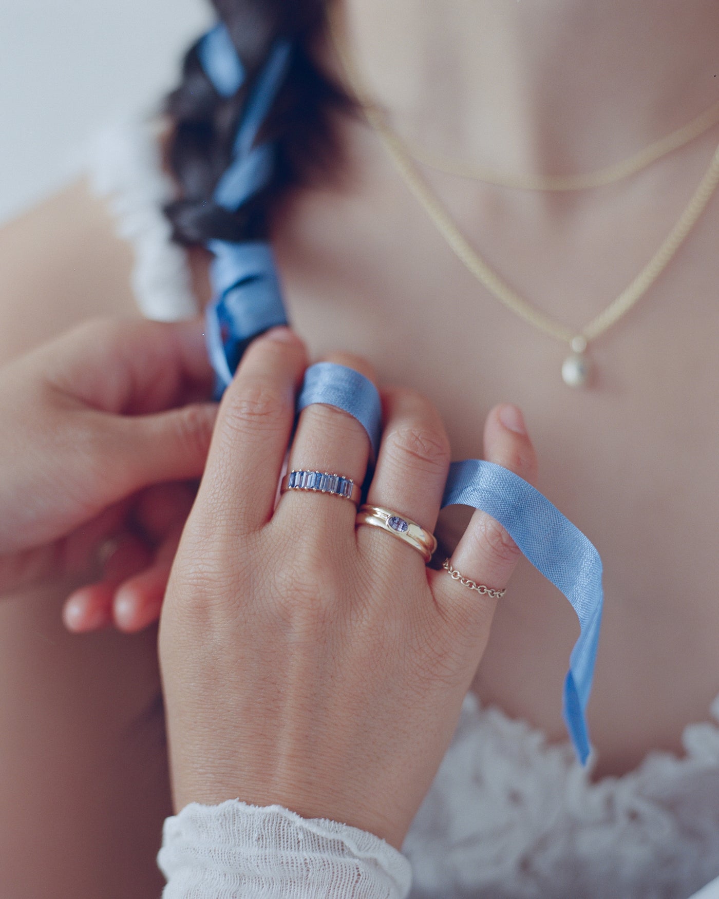 Sapphire Baguette Band