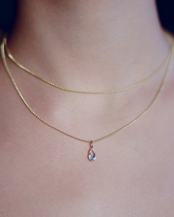 Sapphire Drop Charm
