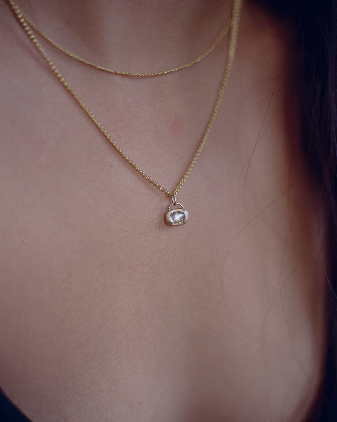 Moonstone Locket Charm