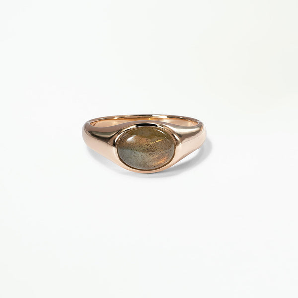 Labradorite Ellipse Signet Ring