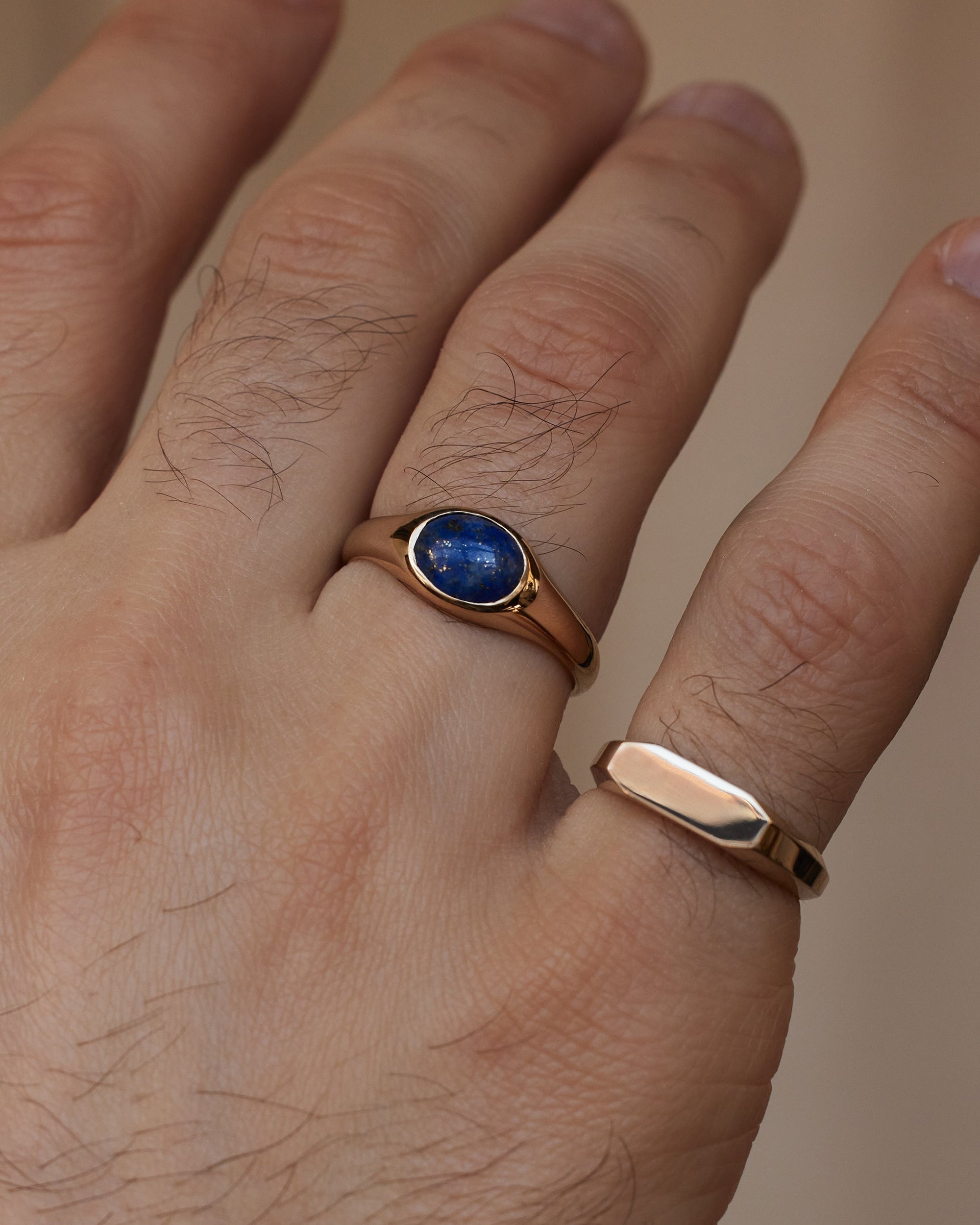 Lapis Ellipse Signet Ring
