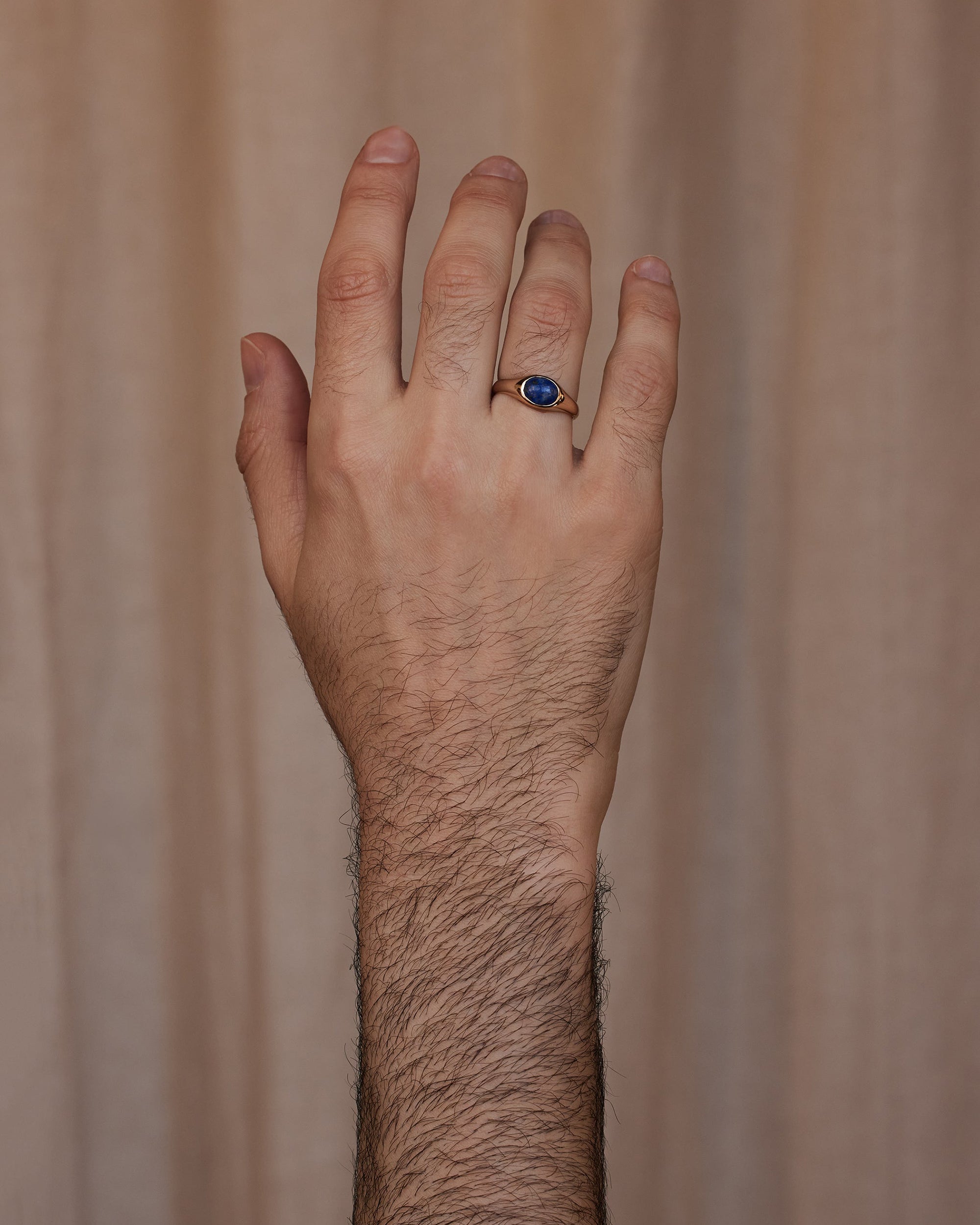 Lapis Ellipse Signet Ring