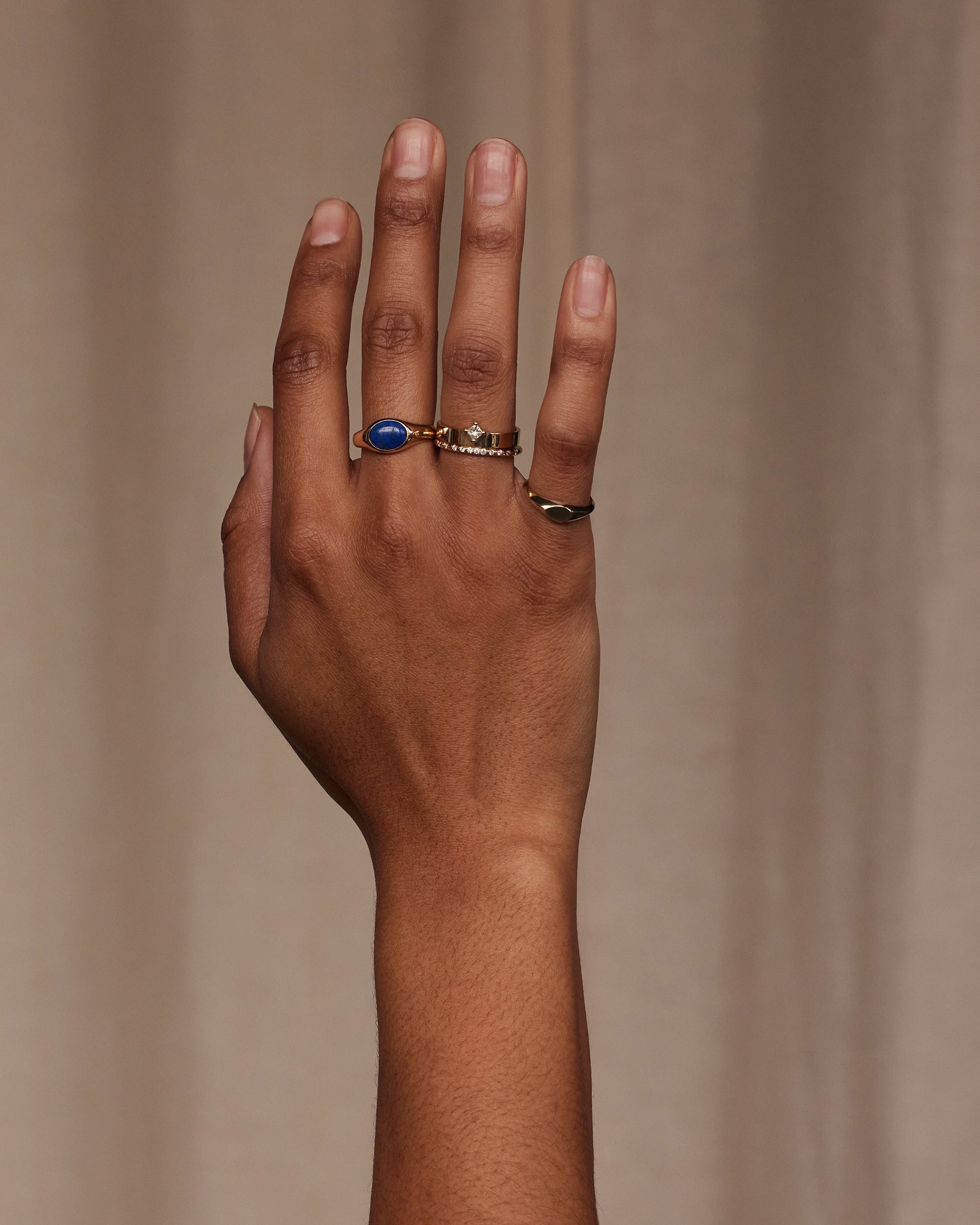 Lapis Ellipse Signet Ring