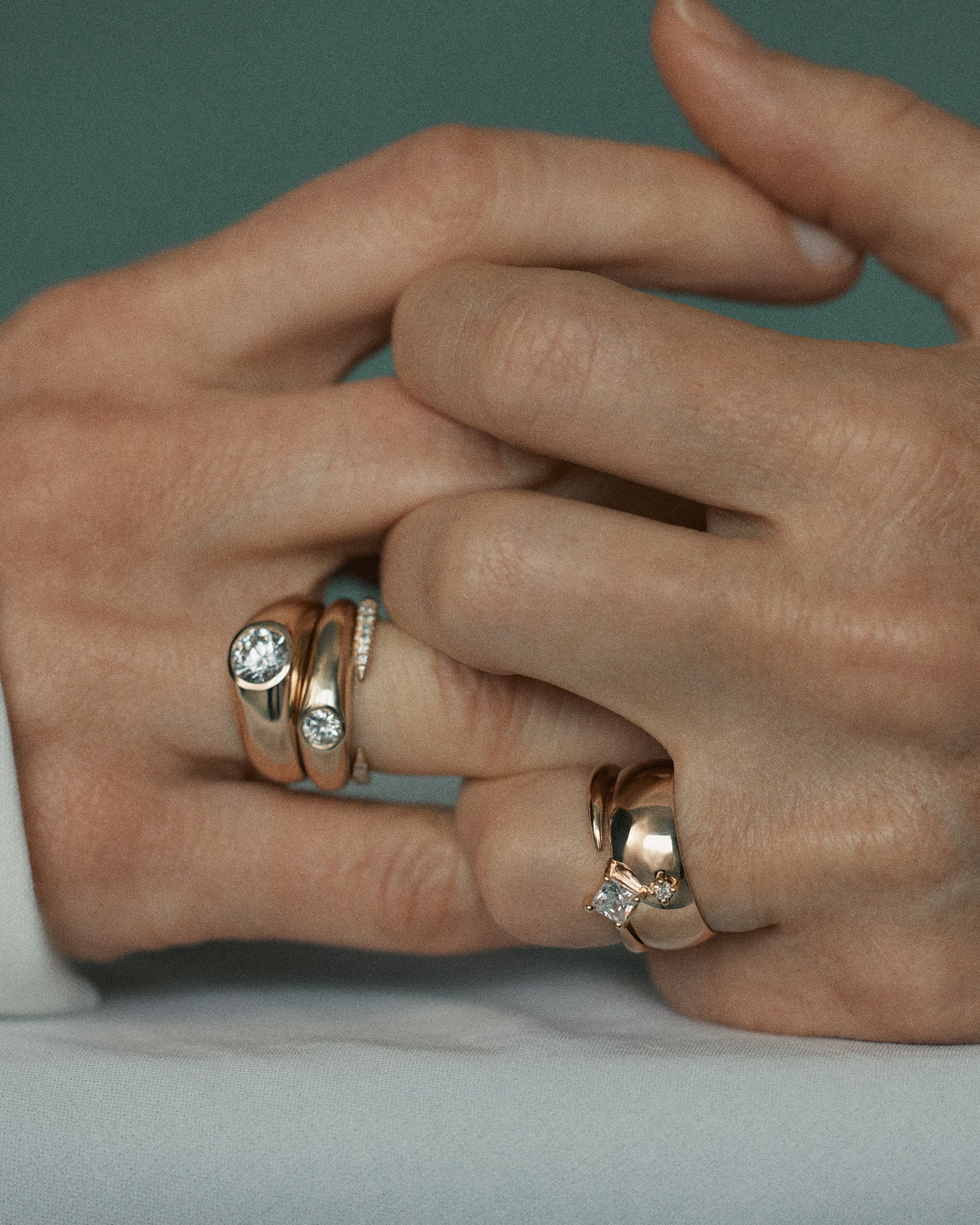 Large Gold Open Slice Ring