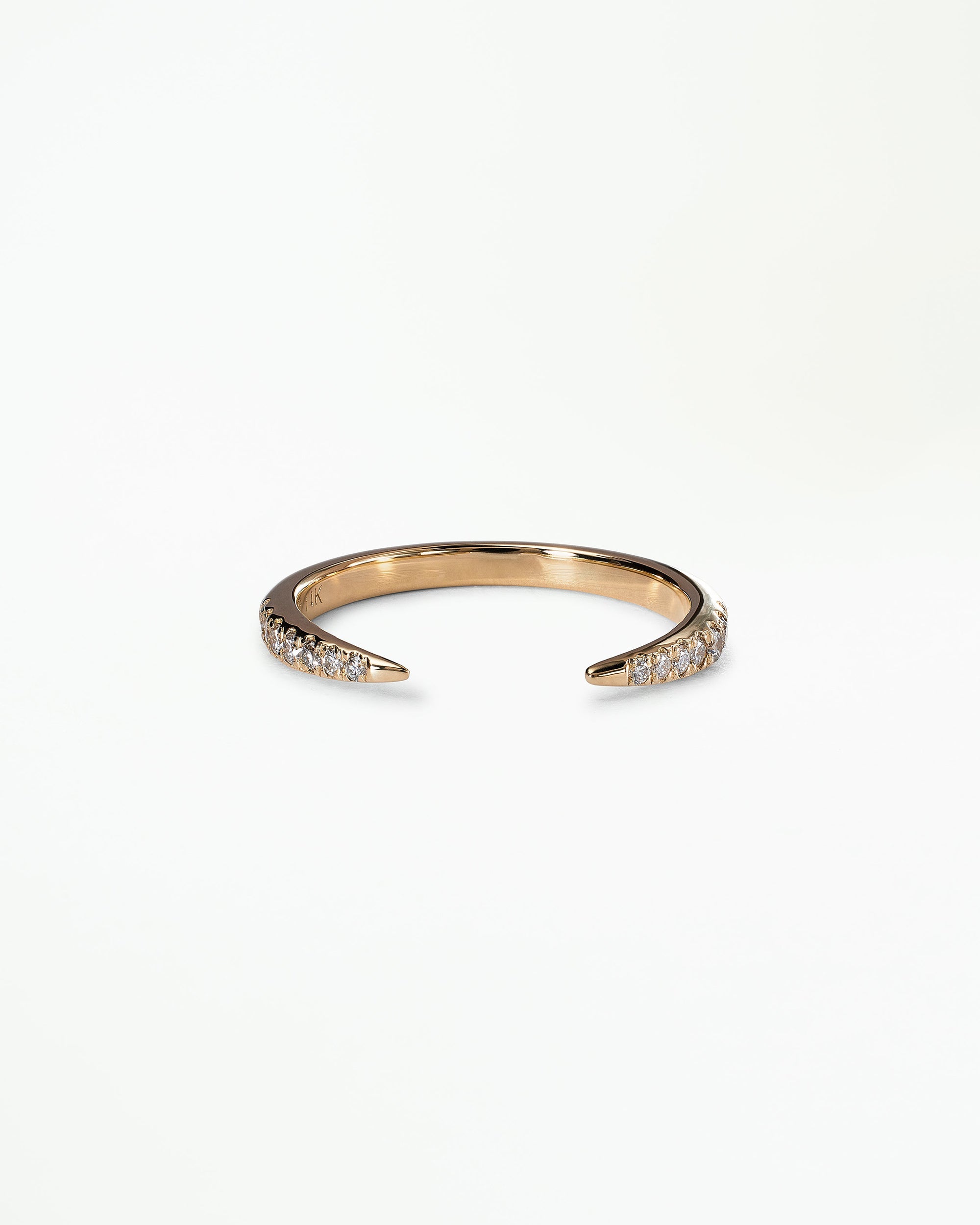 Large Micropave Diamond Open Slice Ring