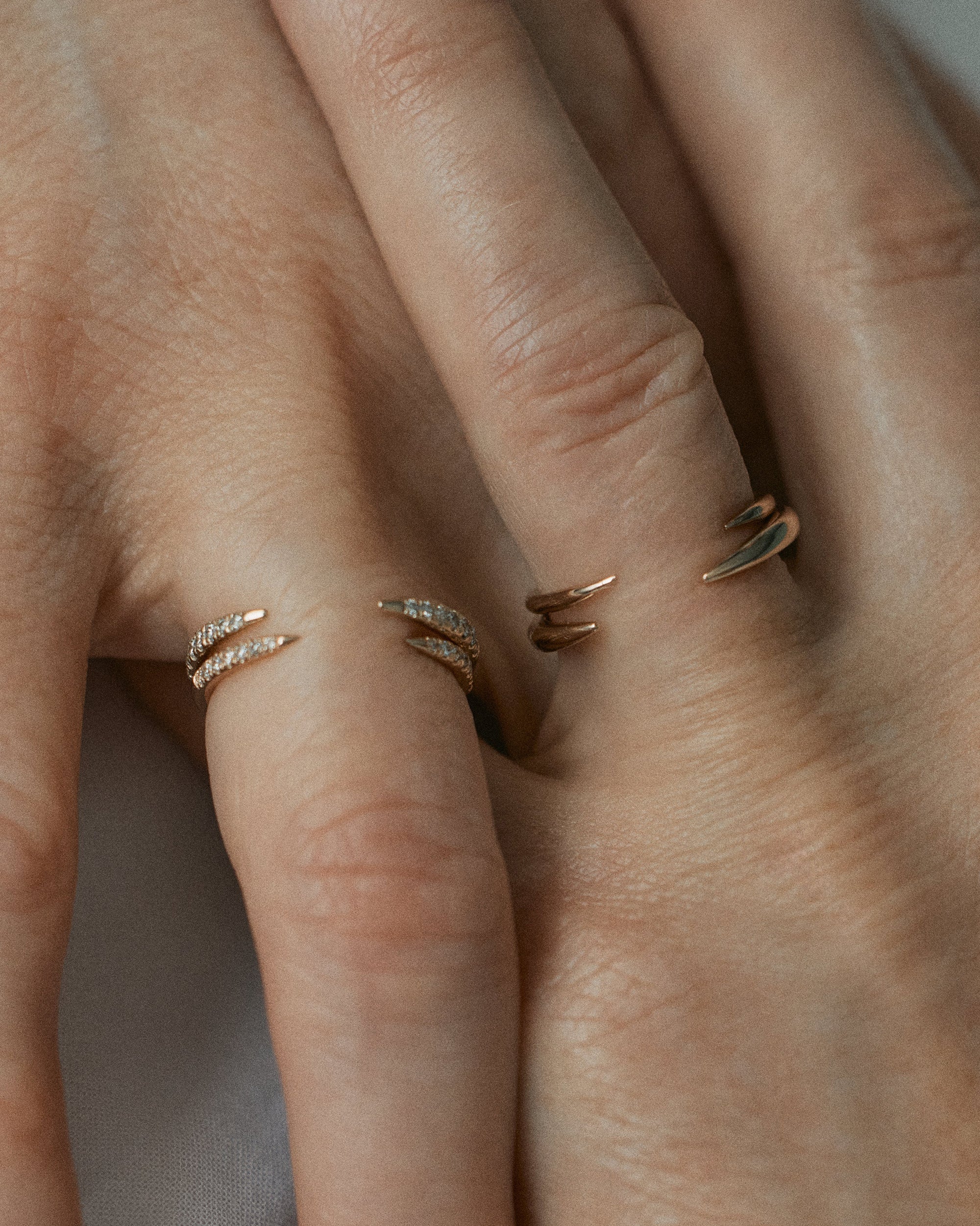 Large Micropave Diamond Open Slice Ring