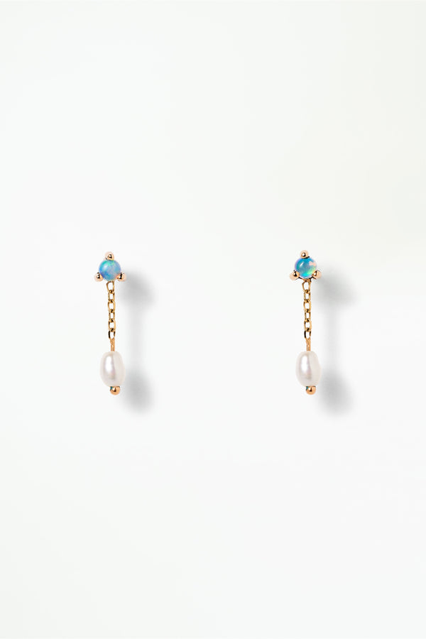 Large Opal and Pearl Shower Earring - Single