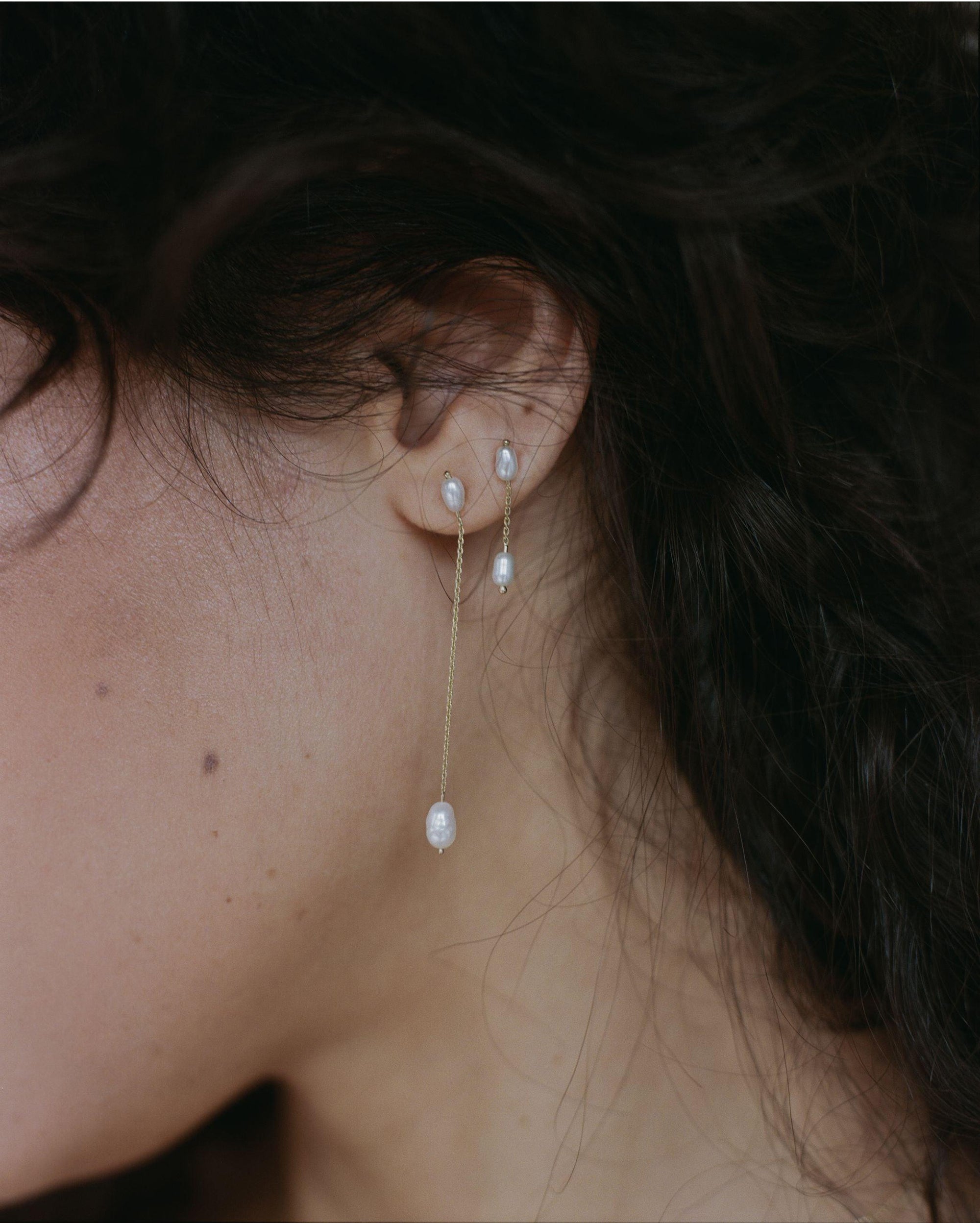 Long Pearl Shower Earring