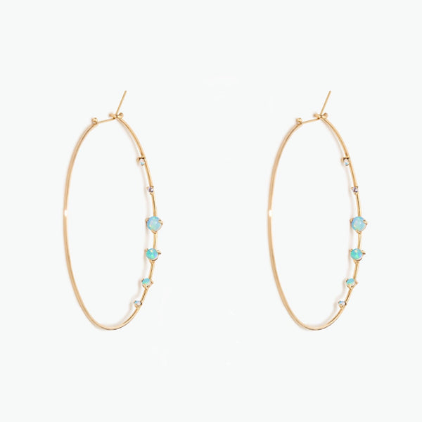Medium Opal and Diamond Counting Hoops