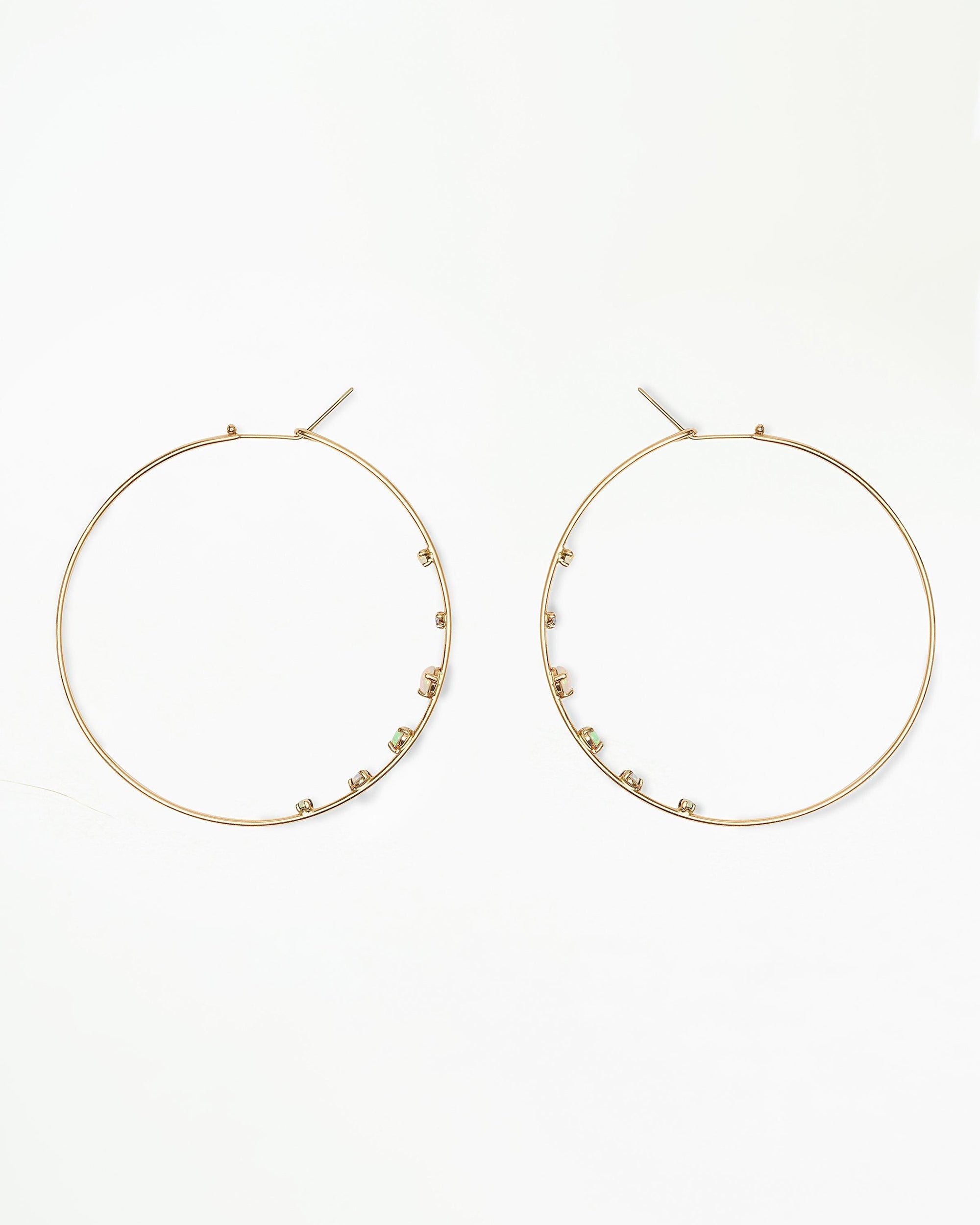 Medium Opal and Diamond Counting Hoops