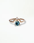 Medium Round Cut Sapphire and Diamond Nestled Ring