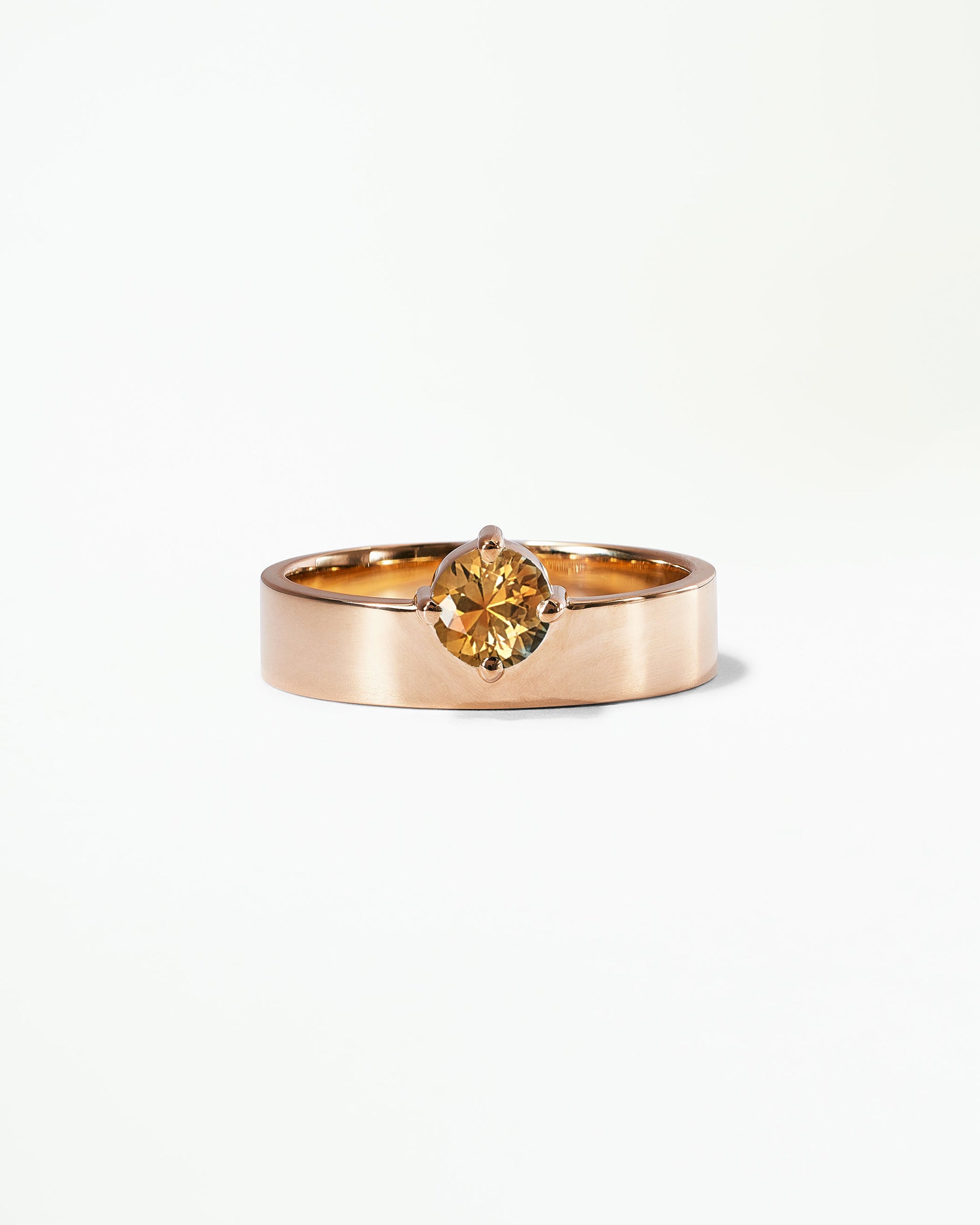 Medium Round Cut Sapphire Monolith Ring