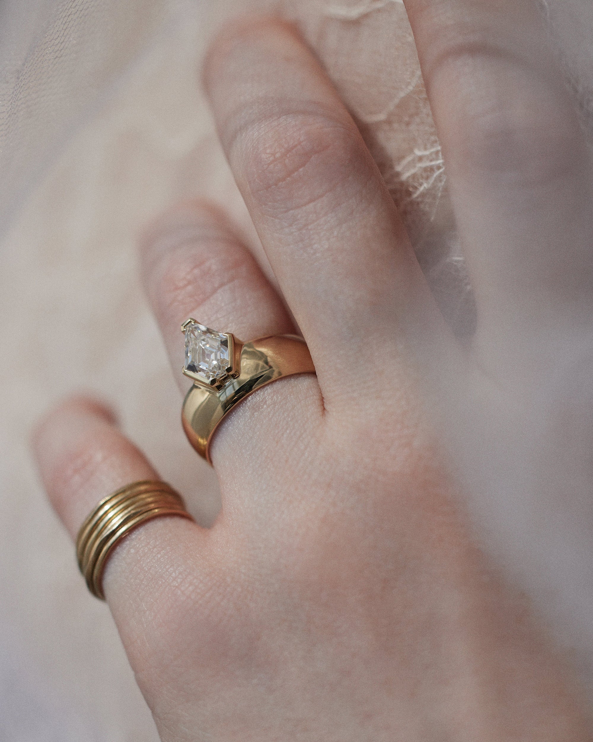 Modified Kite Cut Diamond Dome Monolith Ring No. 45