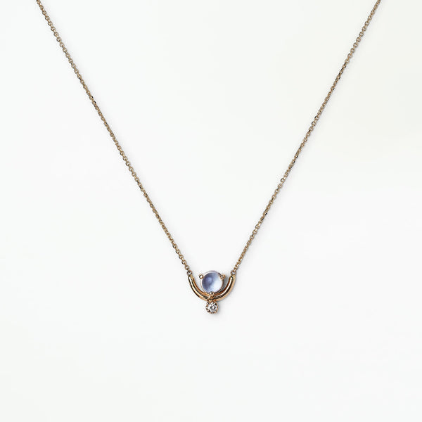 Moonstone and Diamond Nestled Necklace