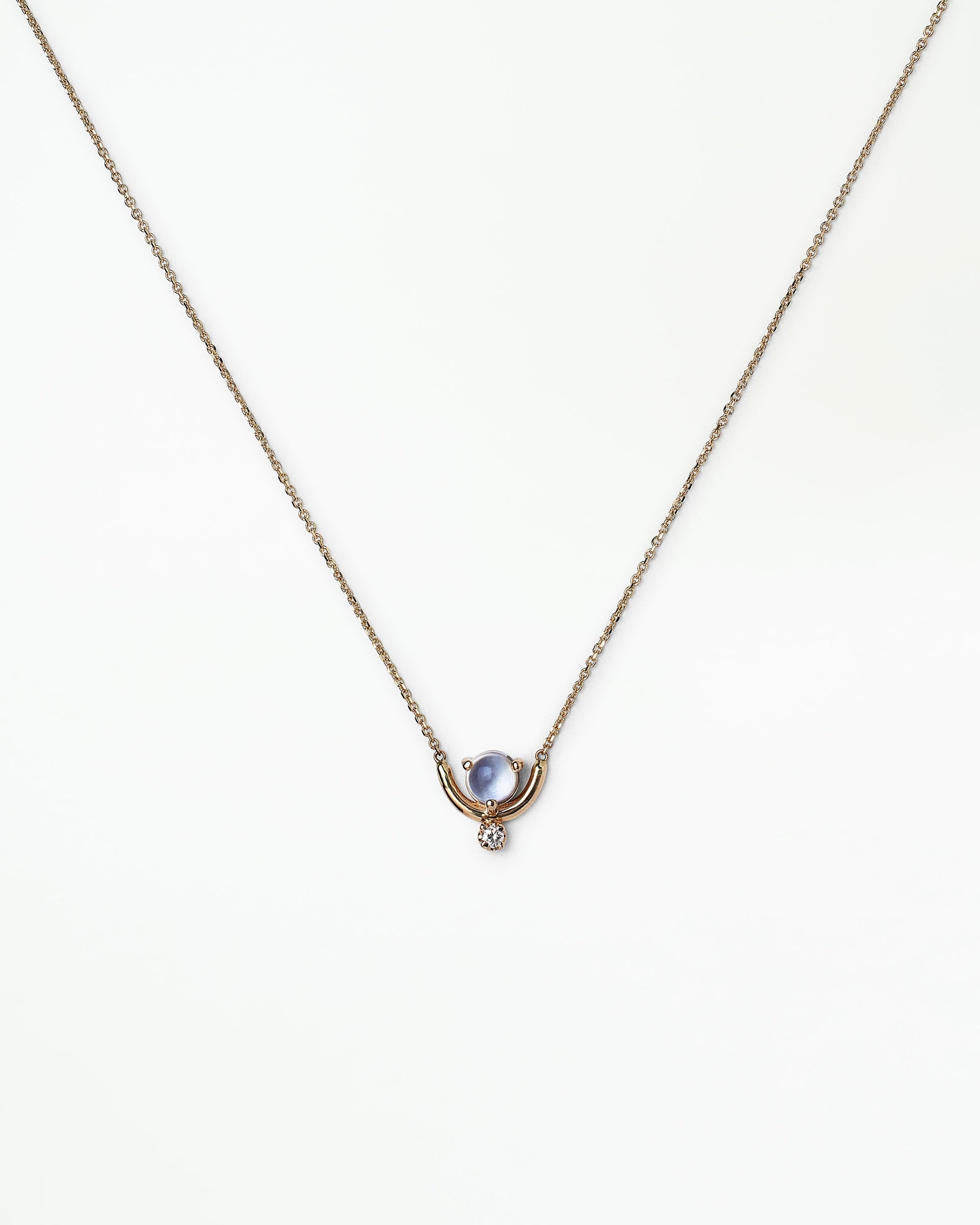 Moonstone and Diamond Nestled Necklace