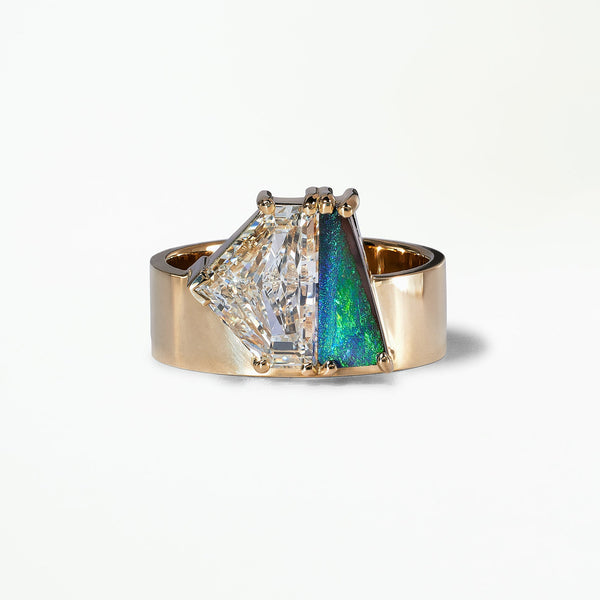 Opal and Diamond Bricolage Ring No. 26