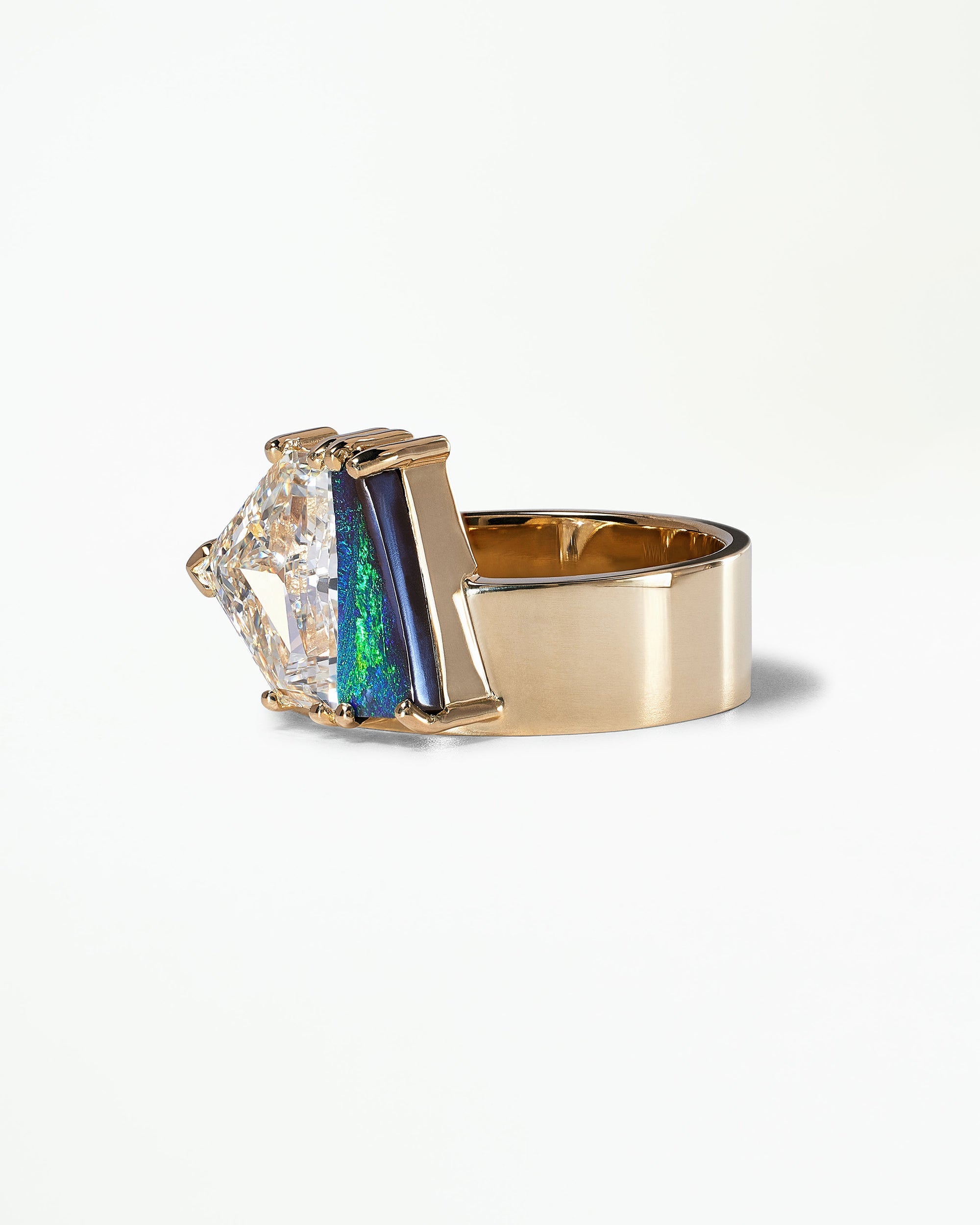 Opal and Diamond Bricolage Ring No. 26