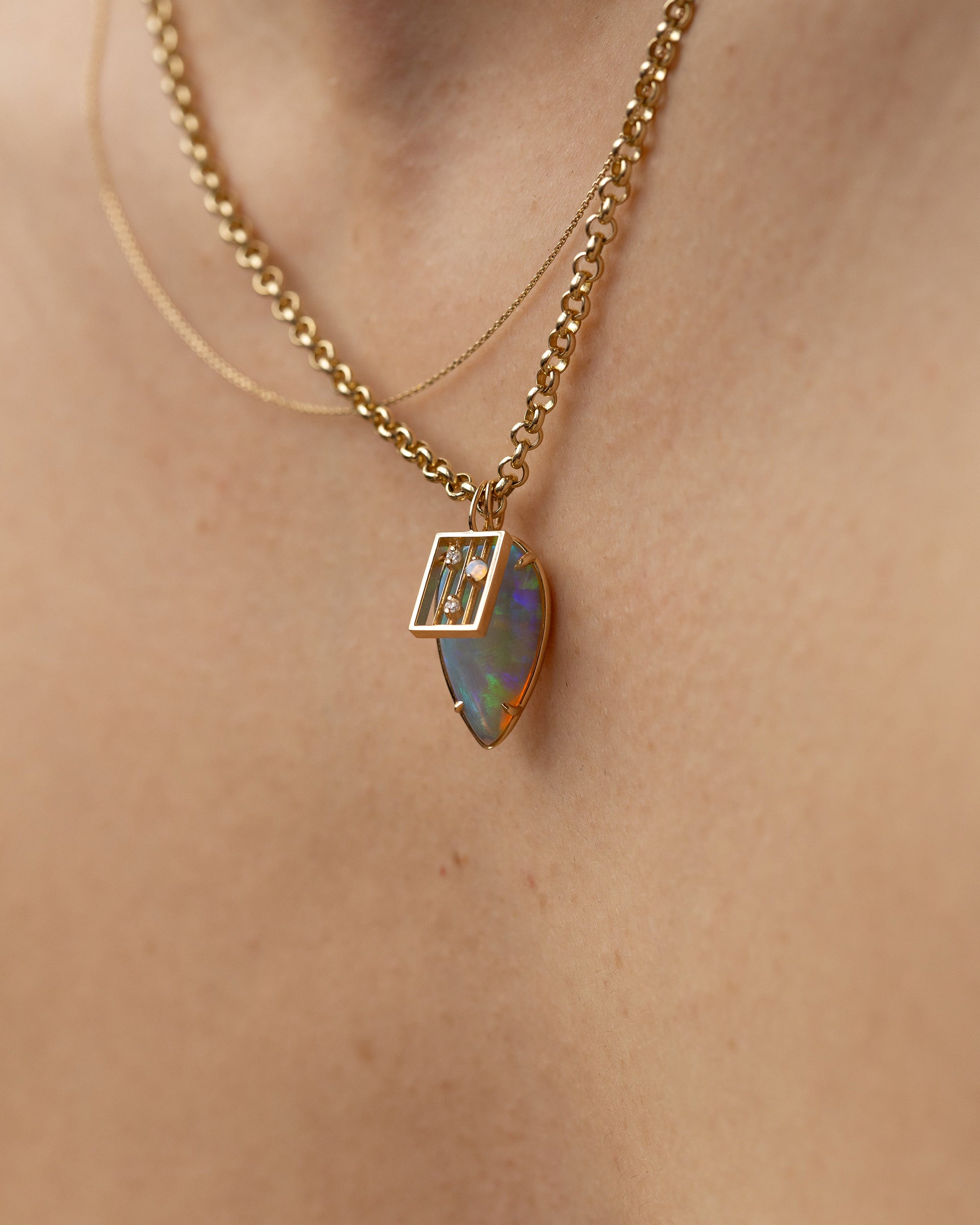 Opal and Diamond Drift Pendant – WWAKE