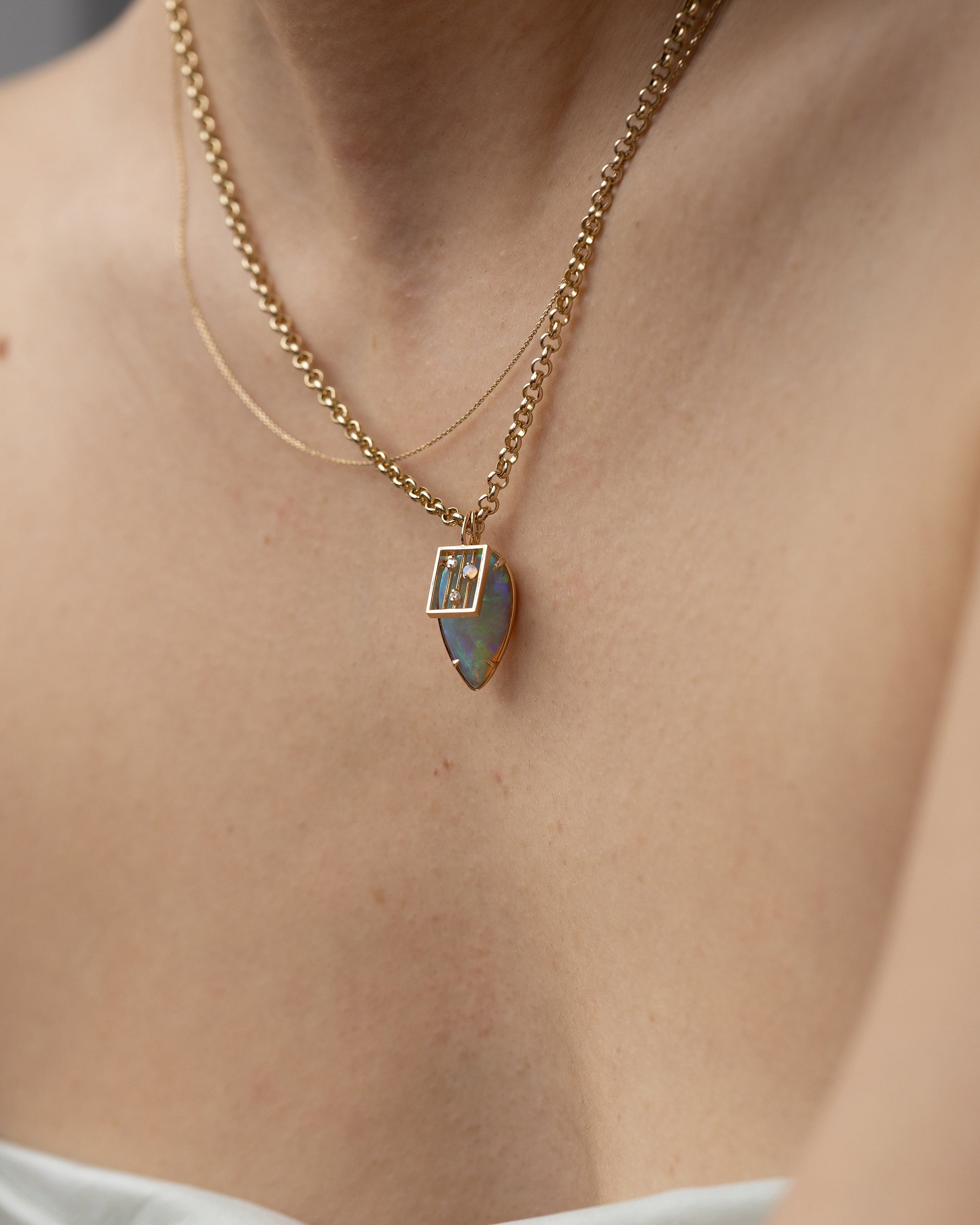 Opal and Diamond Drift Pendant – WWAKE