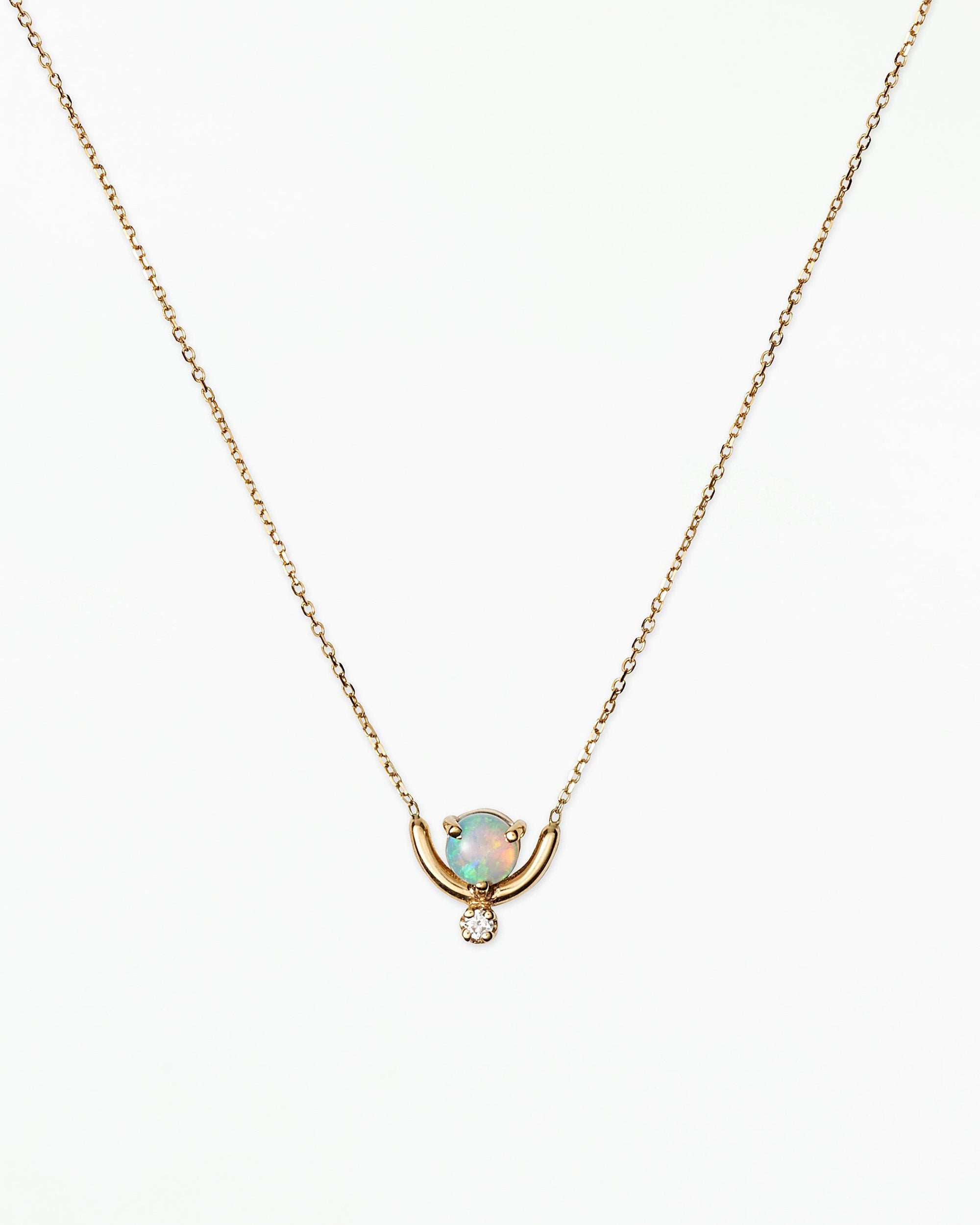 Opal and Diamond Nestled Necklace