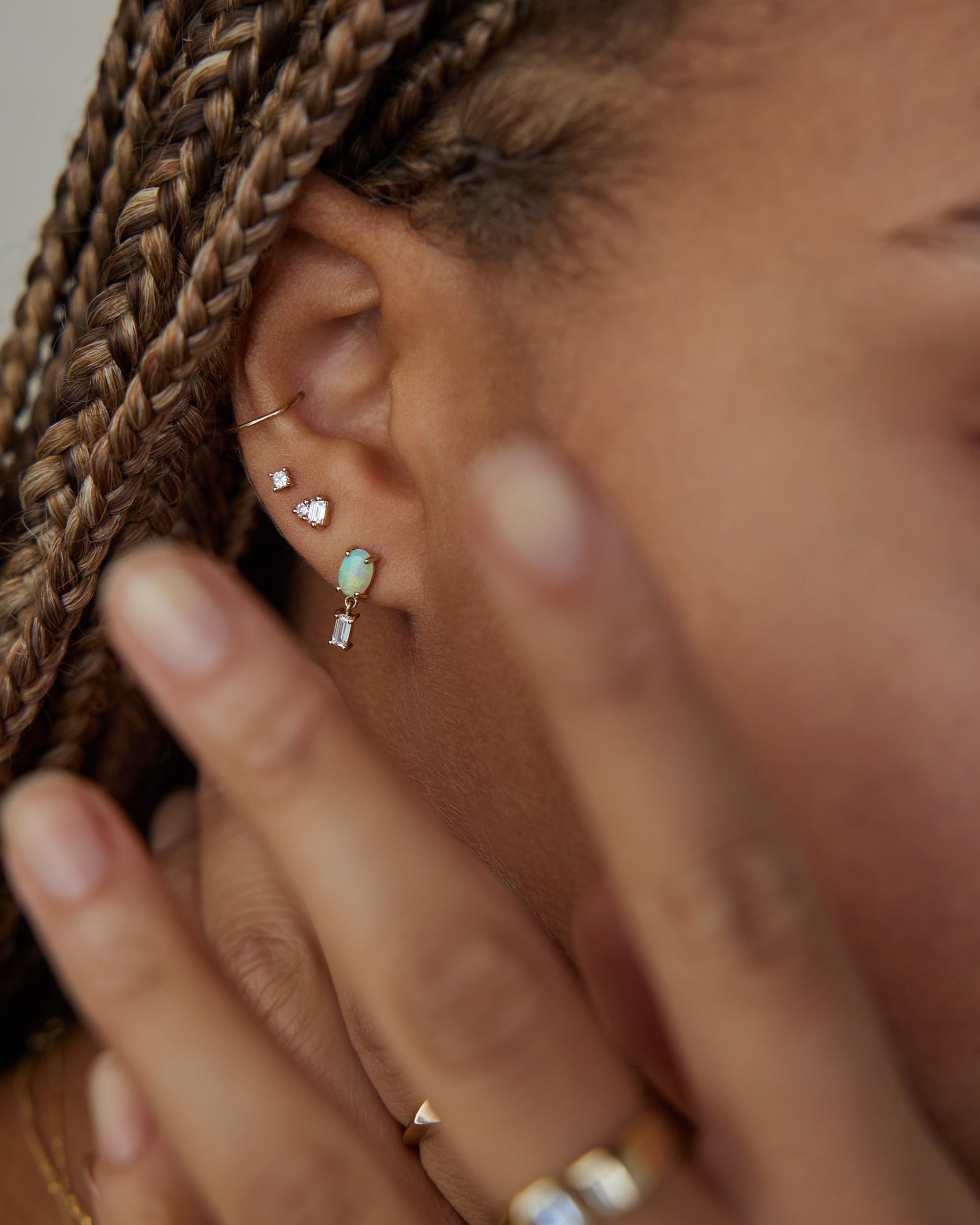 Opal and Diamond Stela Earring