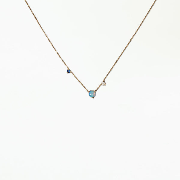 Opal and Diamond Three-Step Necklace