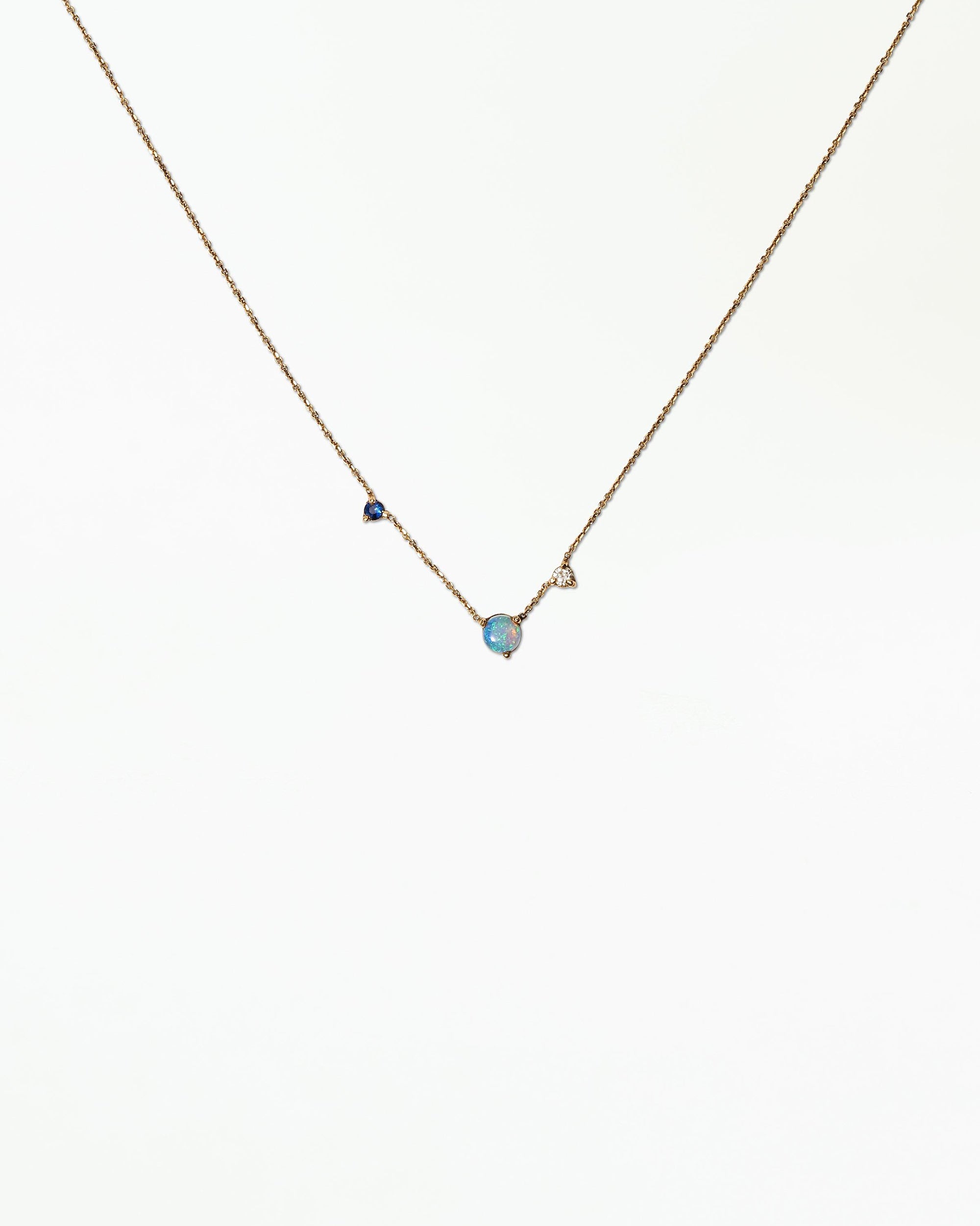 Opal and Diamond Three-Step Necklace