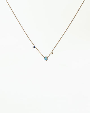 Opal and Diamond Three-Step Necklace