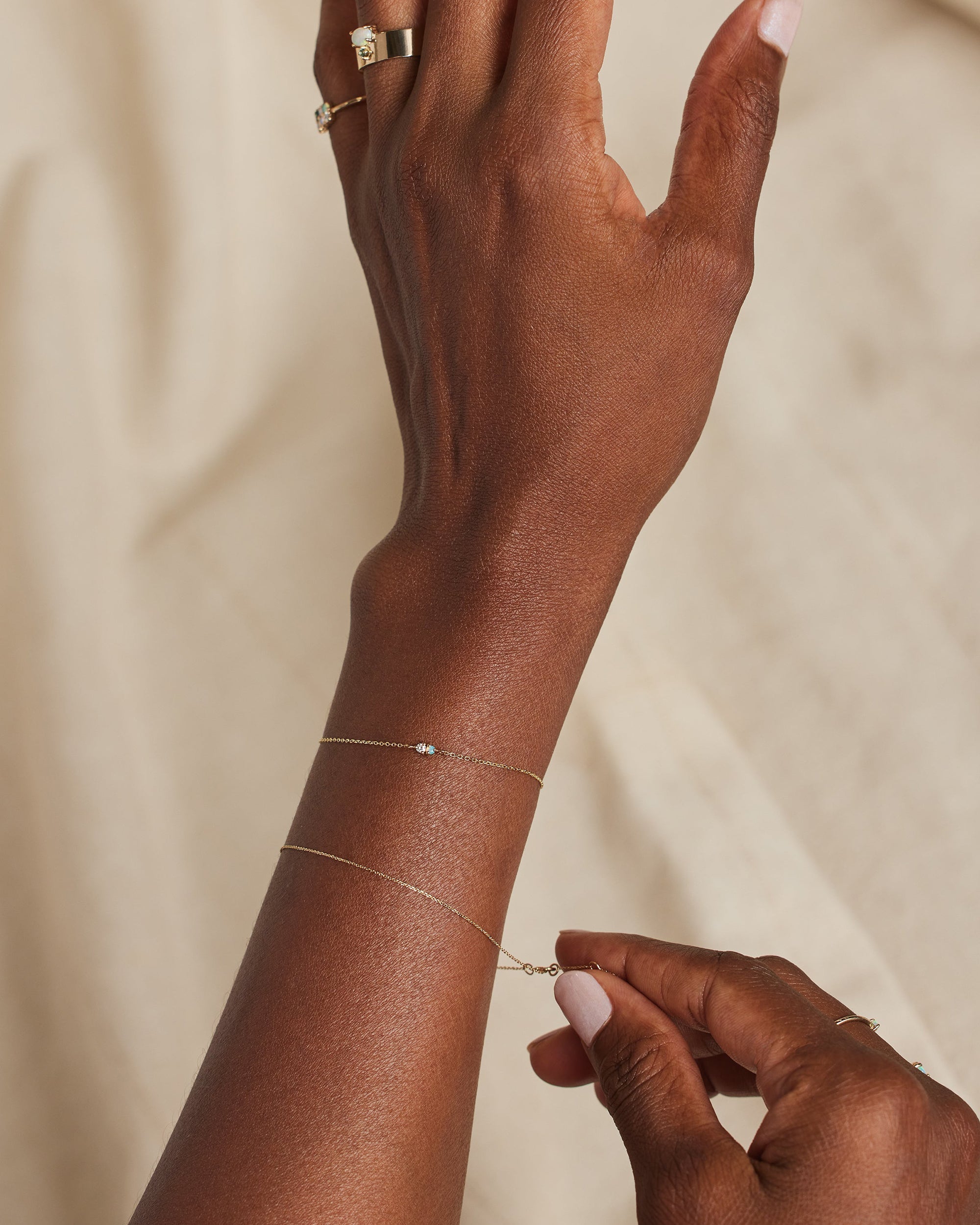 Opal and Diamond Two-Step Bracelet