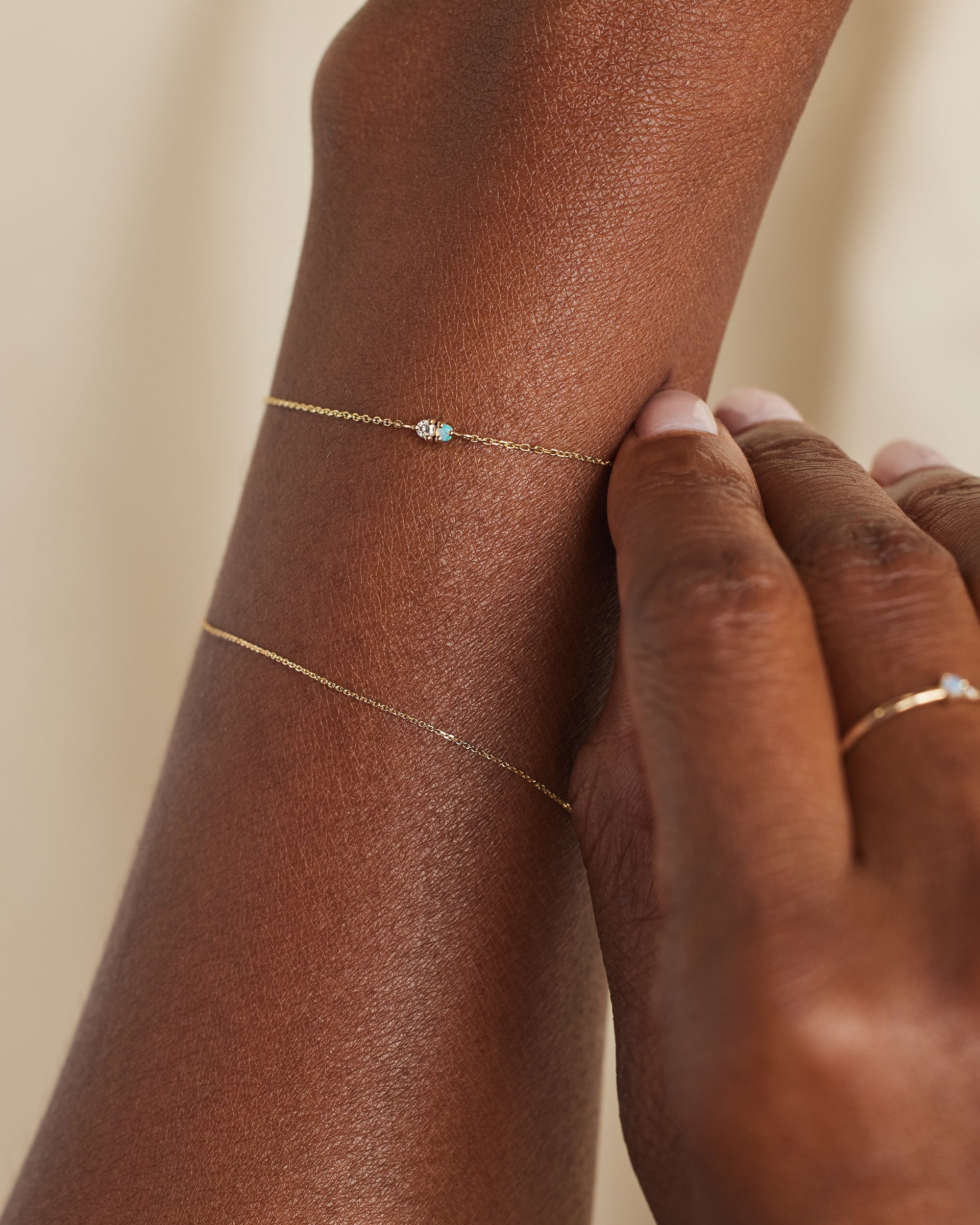 Opal and Diamond Two-Step Bracelet