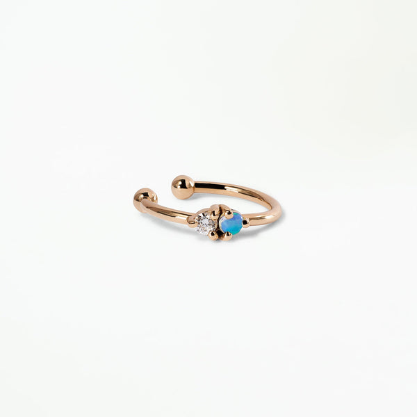 Opal and Diamond Two-Step Ear Cuff
