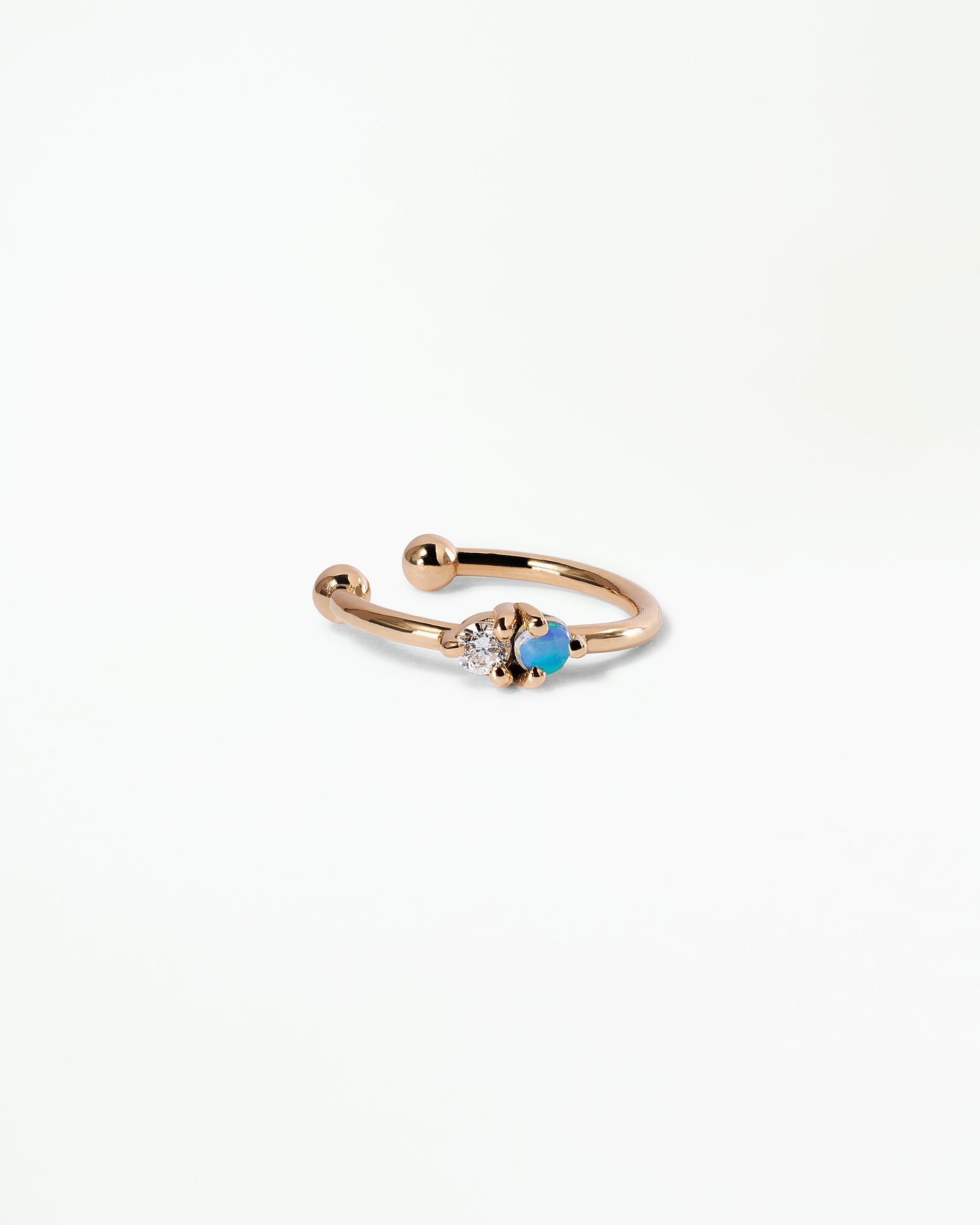 Opal and Diamond Two-Step Ear Cuff