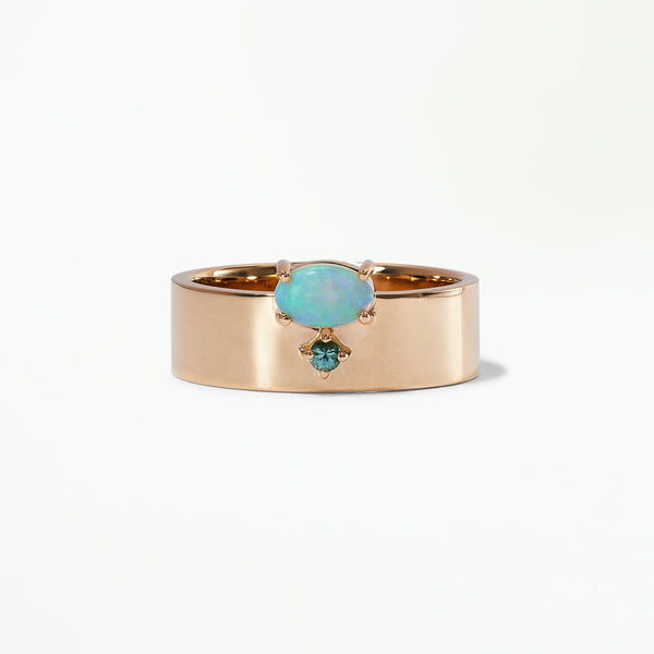 Opal and Tourmaline Bricolage Ring