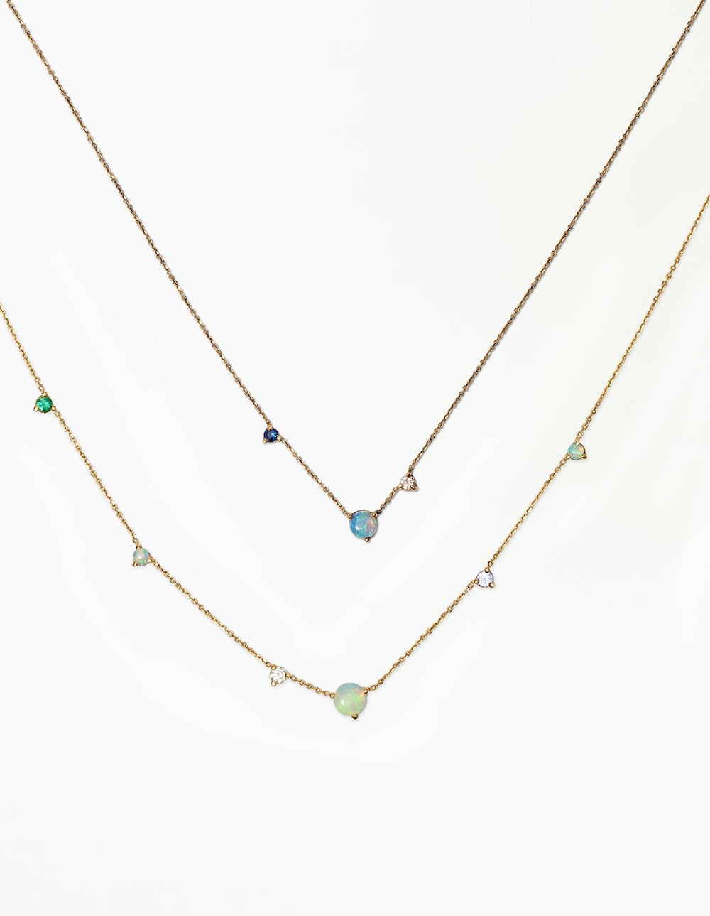 Opal and Diamond Necklace Gift Set