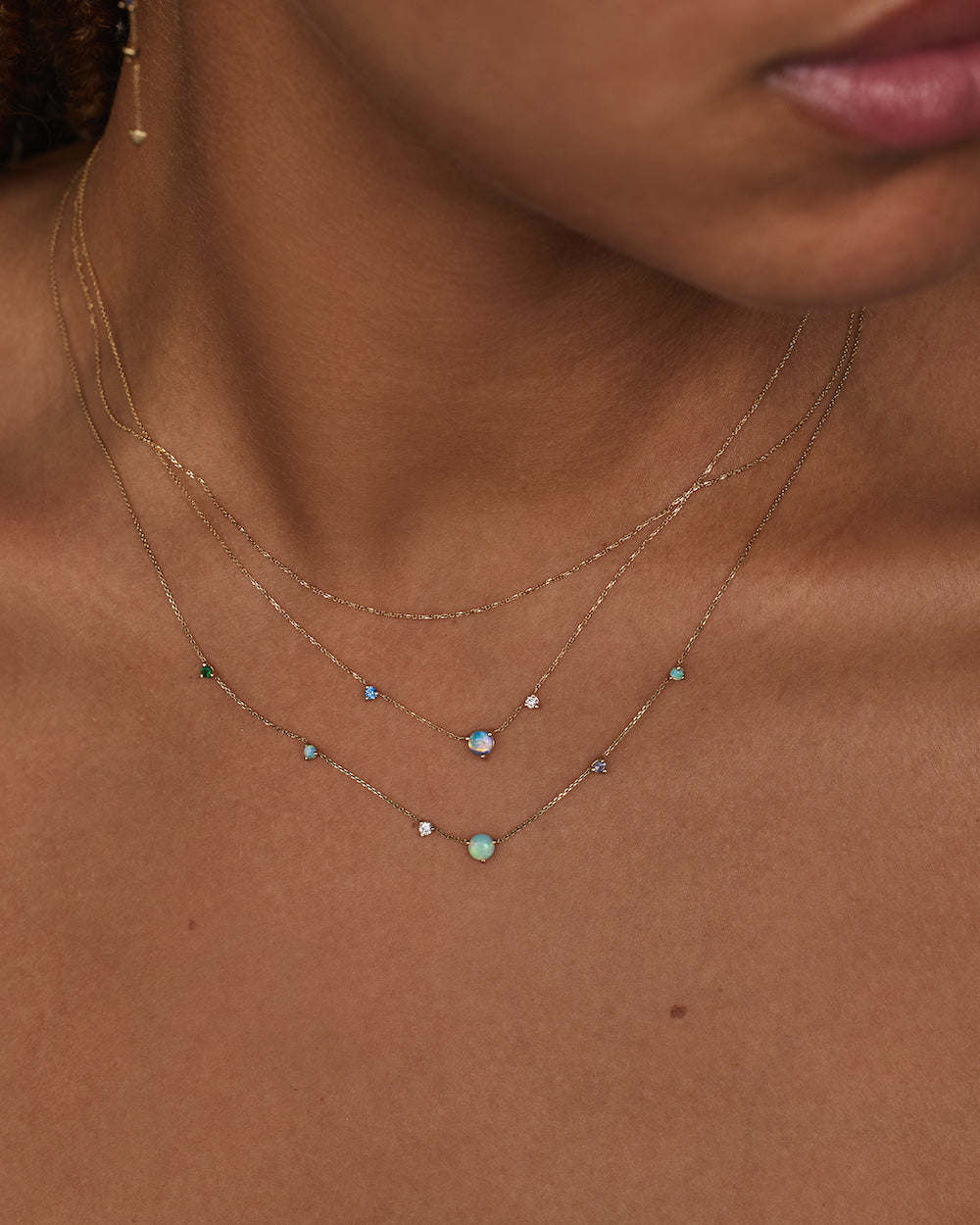 Opal and Diamond Necklace Gift Set