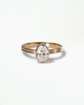 Oval Brilliant Cut Diamond Ridge Solitaire Ring