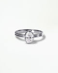 Oval Brilliant Cut Diamond Ridge Solitaire Ring