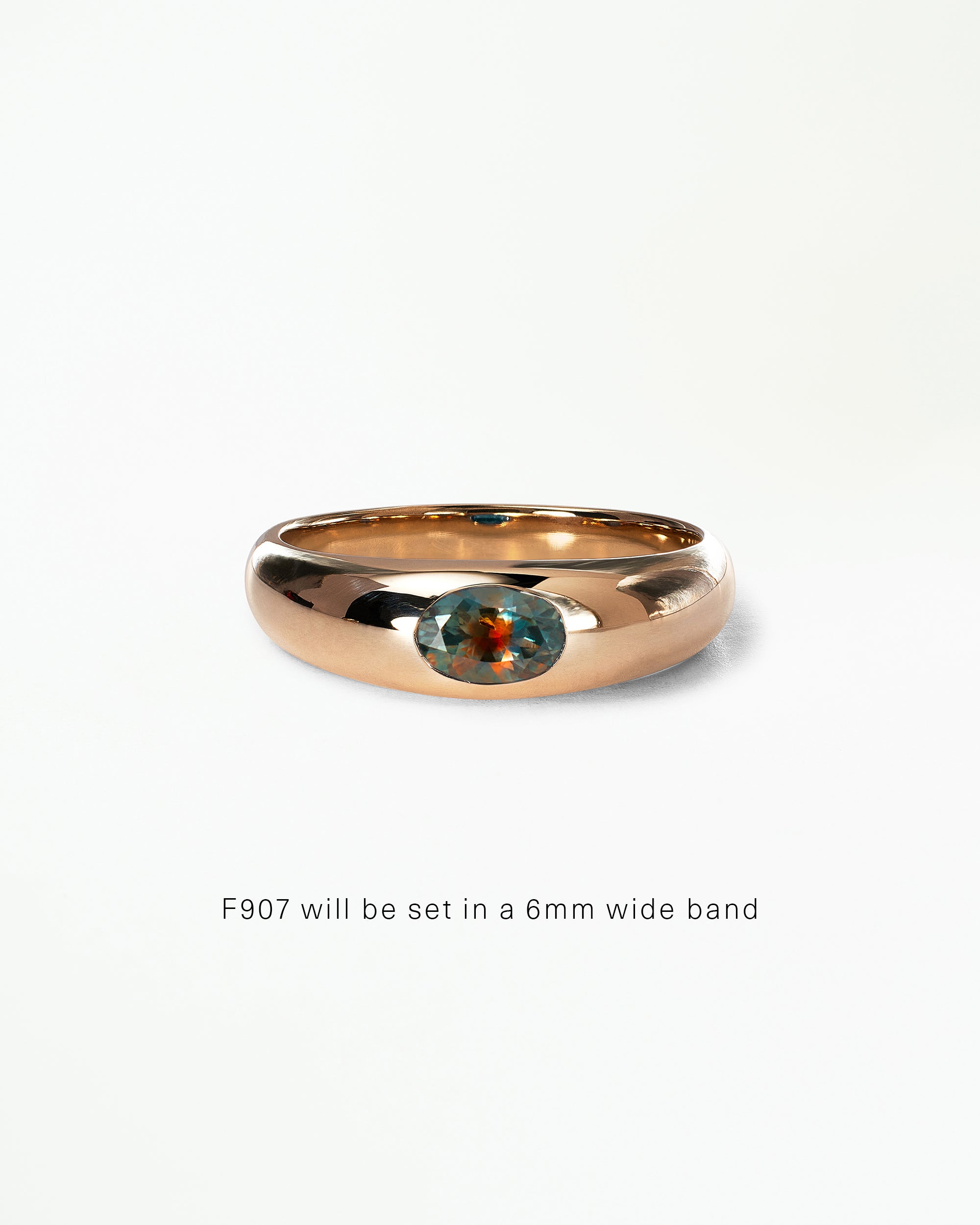 Oval Cut Gemstone Soft Signet Ring