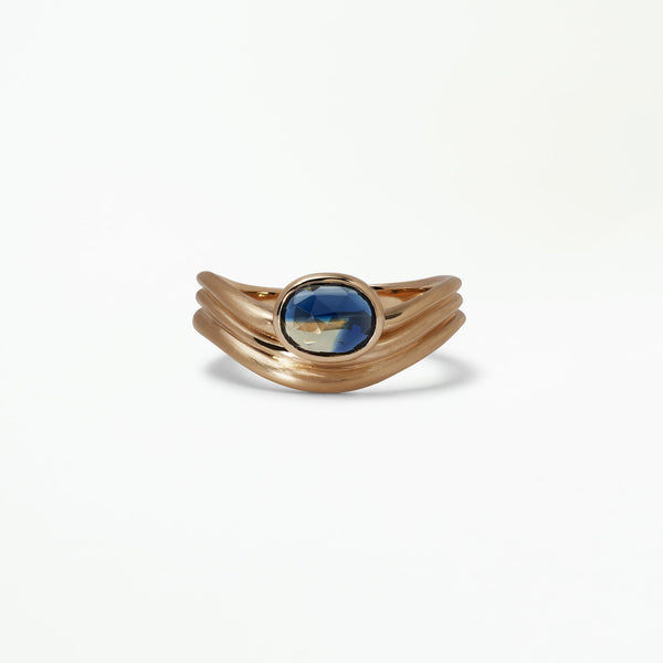 Oval Rose Cut Sapphire Coast Ring No. 4