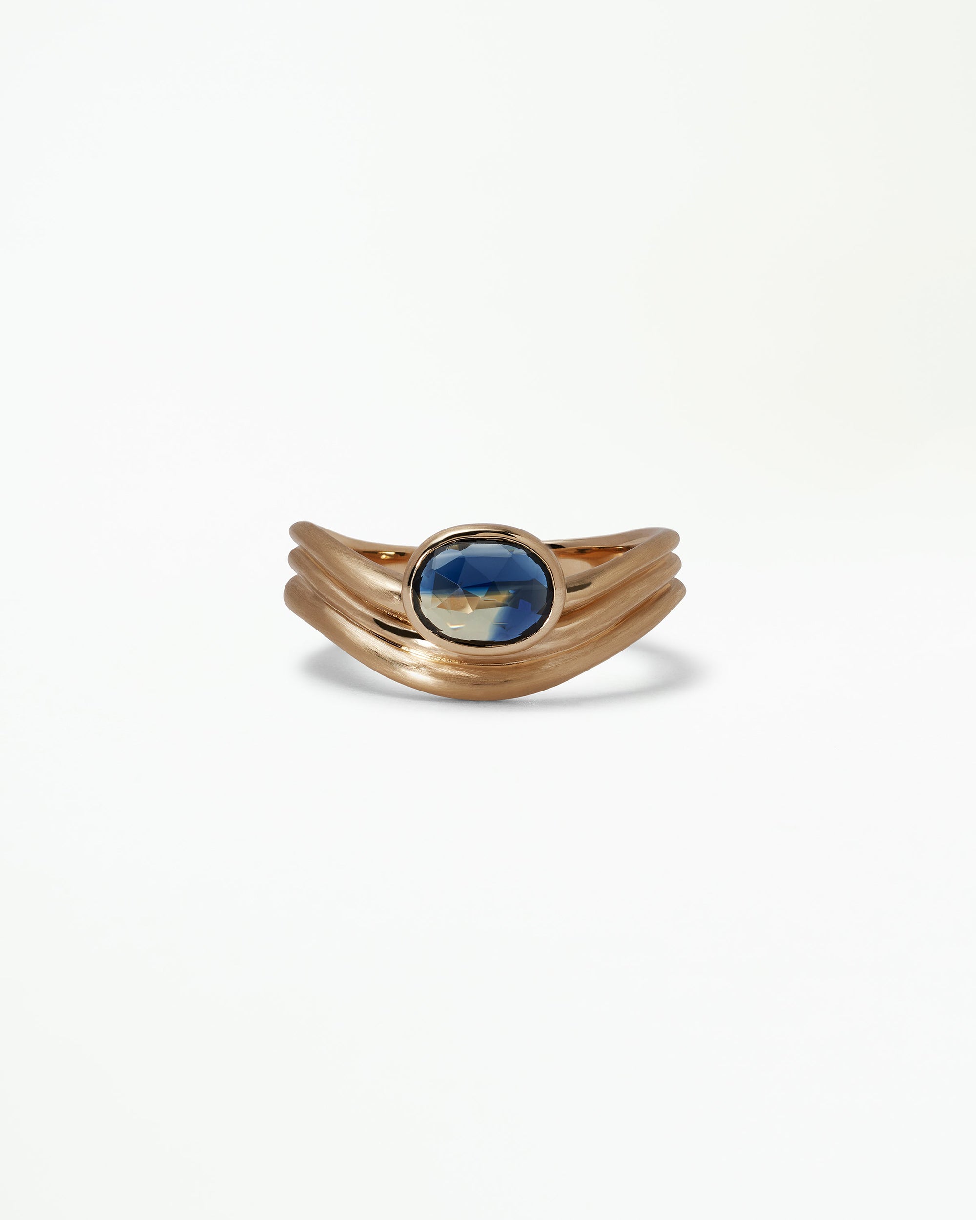 Oval Rose Cut Sapphire Coast Ring No. 4