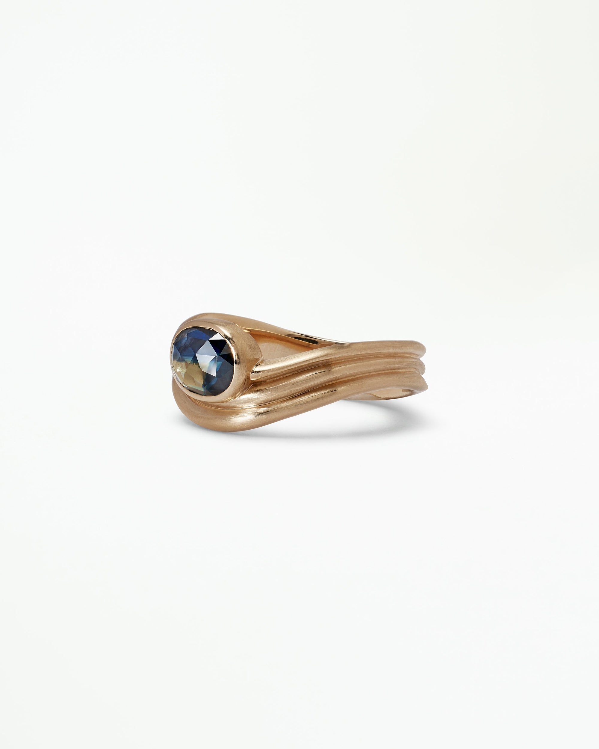 Oval Rose Cut Sapphire Coast Ring No. 4