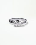 Pear Cut Diamond Ridge Solitaire Ring