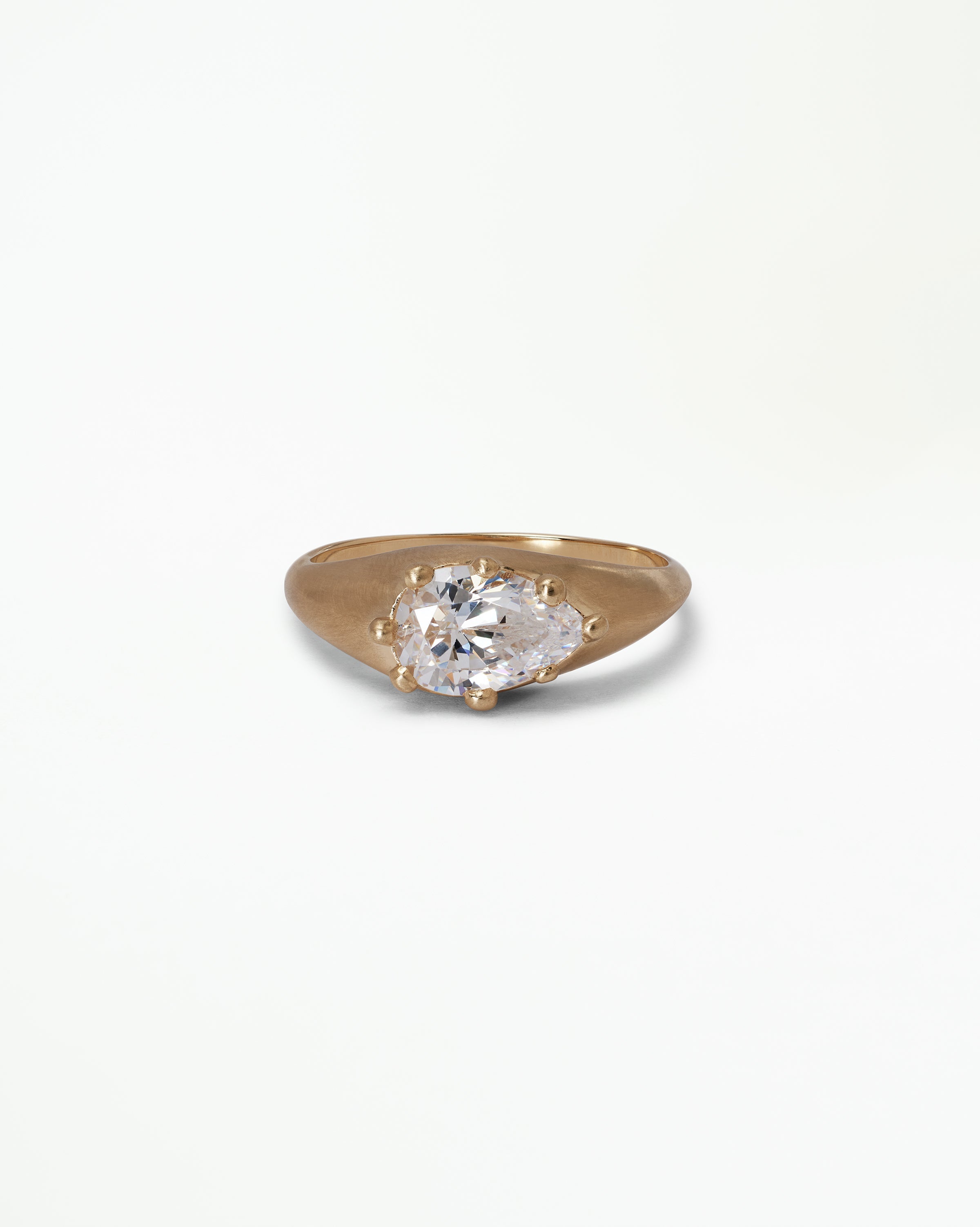 Pear Cut Diamond Signet Ring